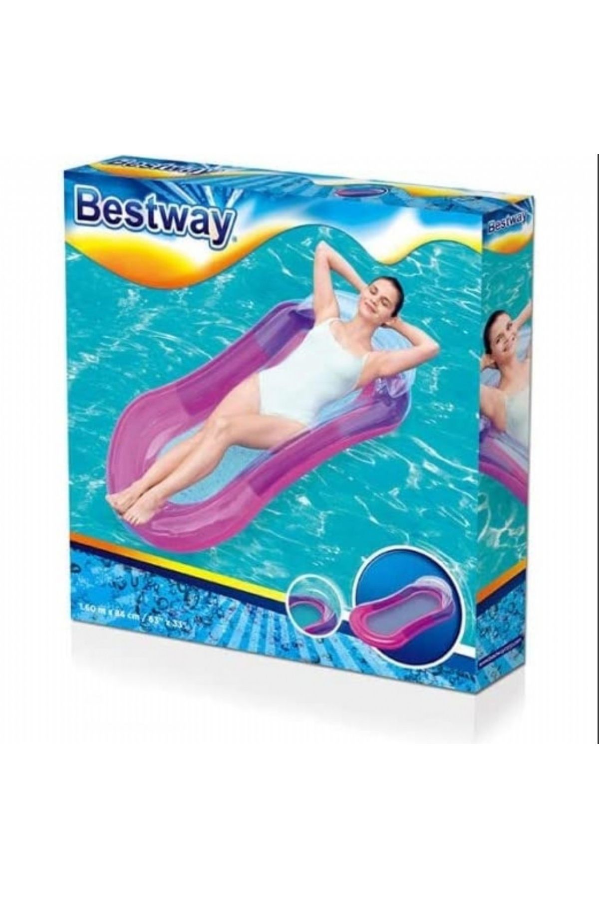 BESTWAY ENZH ONLİNE MARİN Lüx Yastıklı Fileli Deniz-Havuz Yatağı 60 x 84 cm Pembe