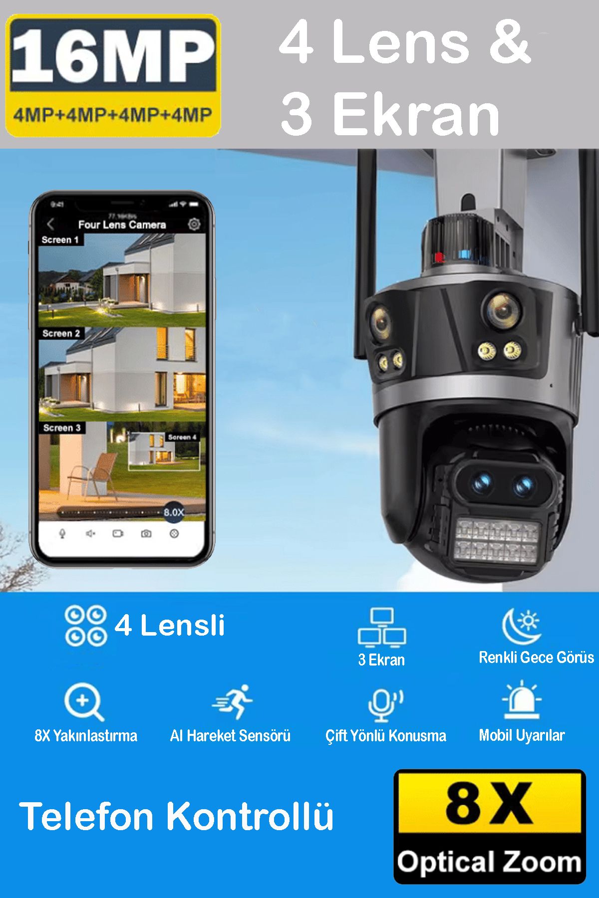 nextbuy 1080P 4K Full Hd Akıllı Ev Entegrasyonuna Sahip Dış Mekan Uyumlu Su Geçirmez Kamera Güvenlik CMR57