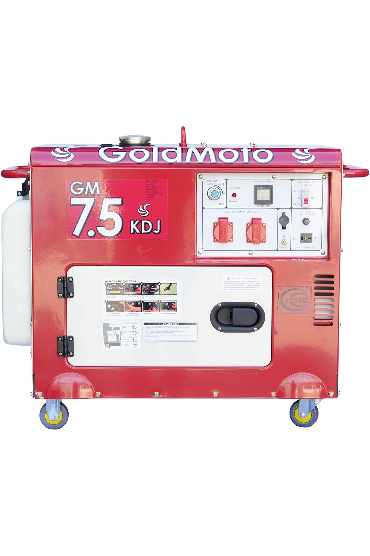gold moto Pensa Jeneratör PM7.5KDJ Dizel Jeneratör 6.9Kva Monofaze Marşlı Kabinli