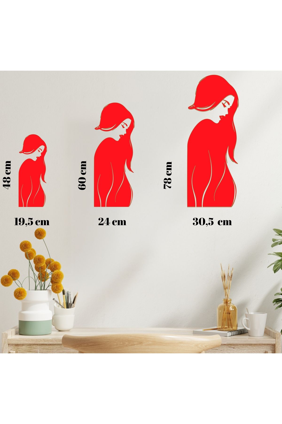 Grand Fine Art Tek Parça Renkli MDF Tablo Kadın