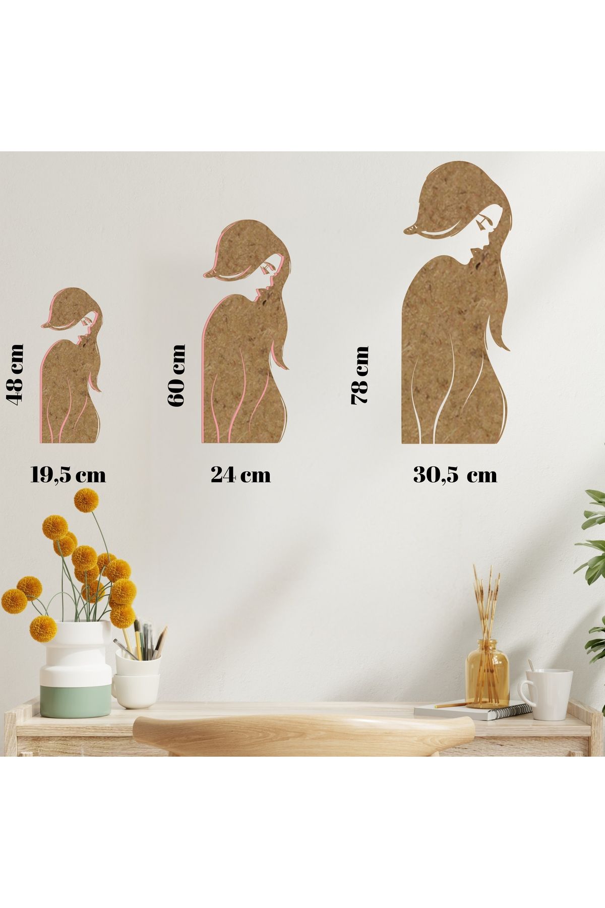 Grand Fine Art Tek Parça Renkli MDF Tablo Kadın