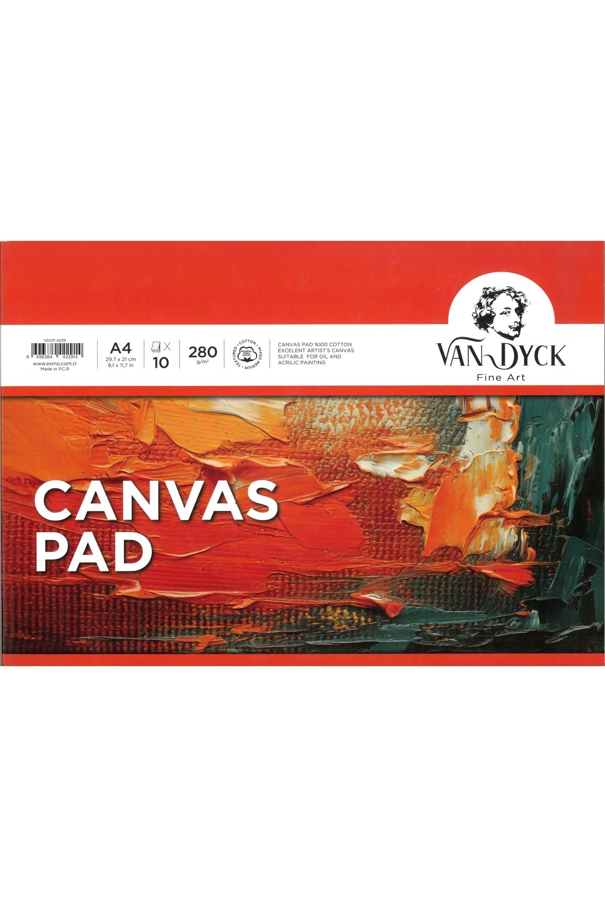 Van Dyck VDCP-4229 CANVAS PAD / TUVAL BEZİ A4 280 GR. 10 YP