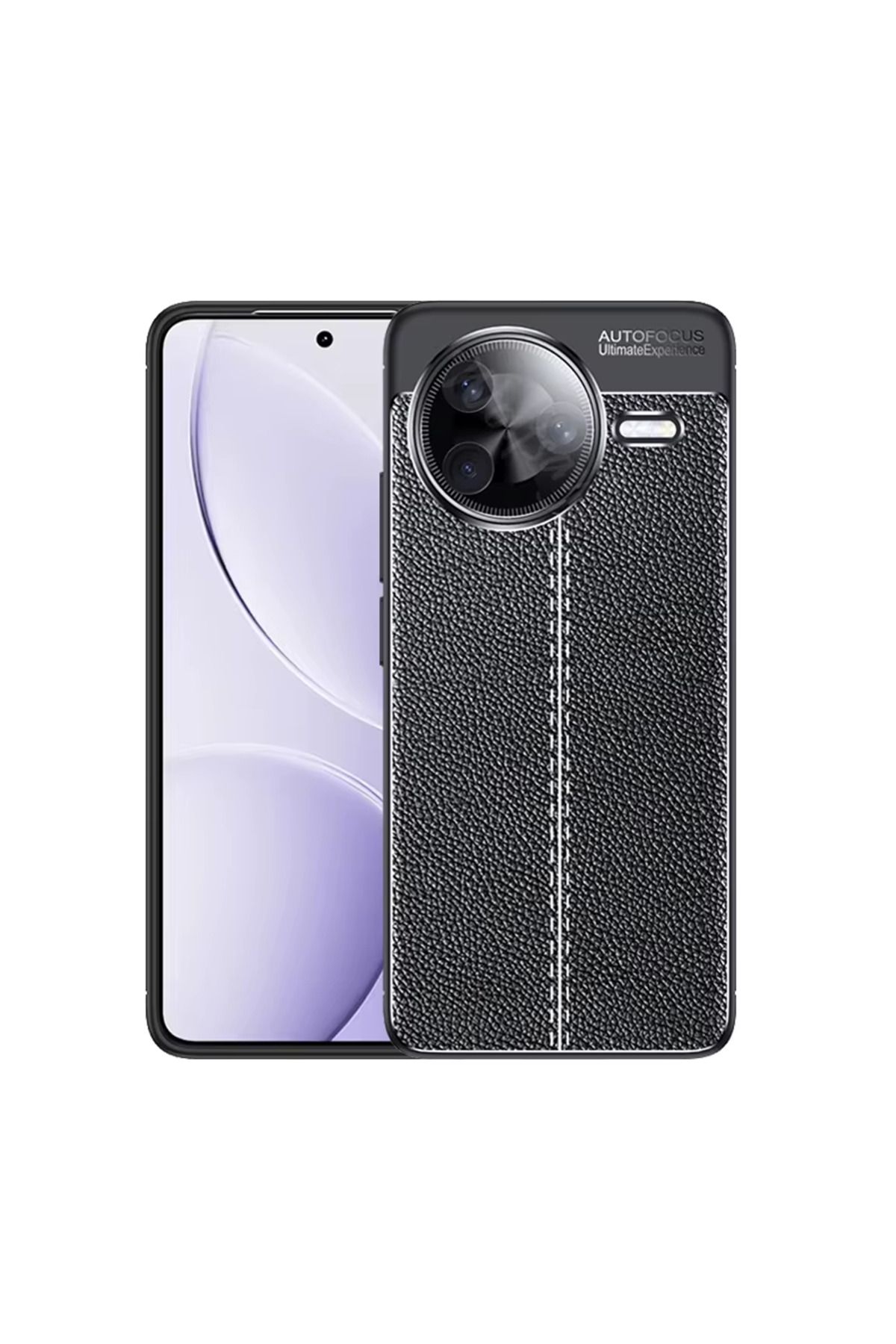 Microcase Xiaomi Redmi Poco F7 Pro/K80 ile Uyumlu Leather Serisi Deri Efekt Silikon Kılıf - Siyah Al3337