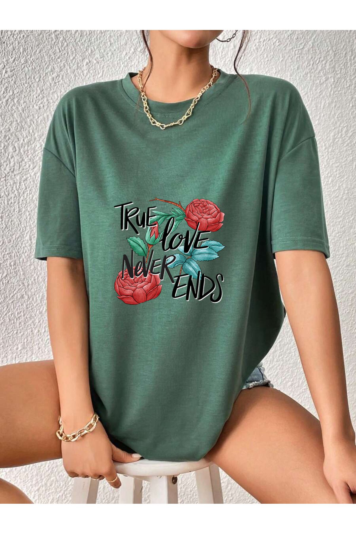 uyguntarz Unisex True Tasarım Basklı Tshirt