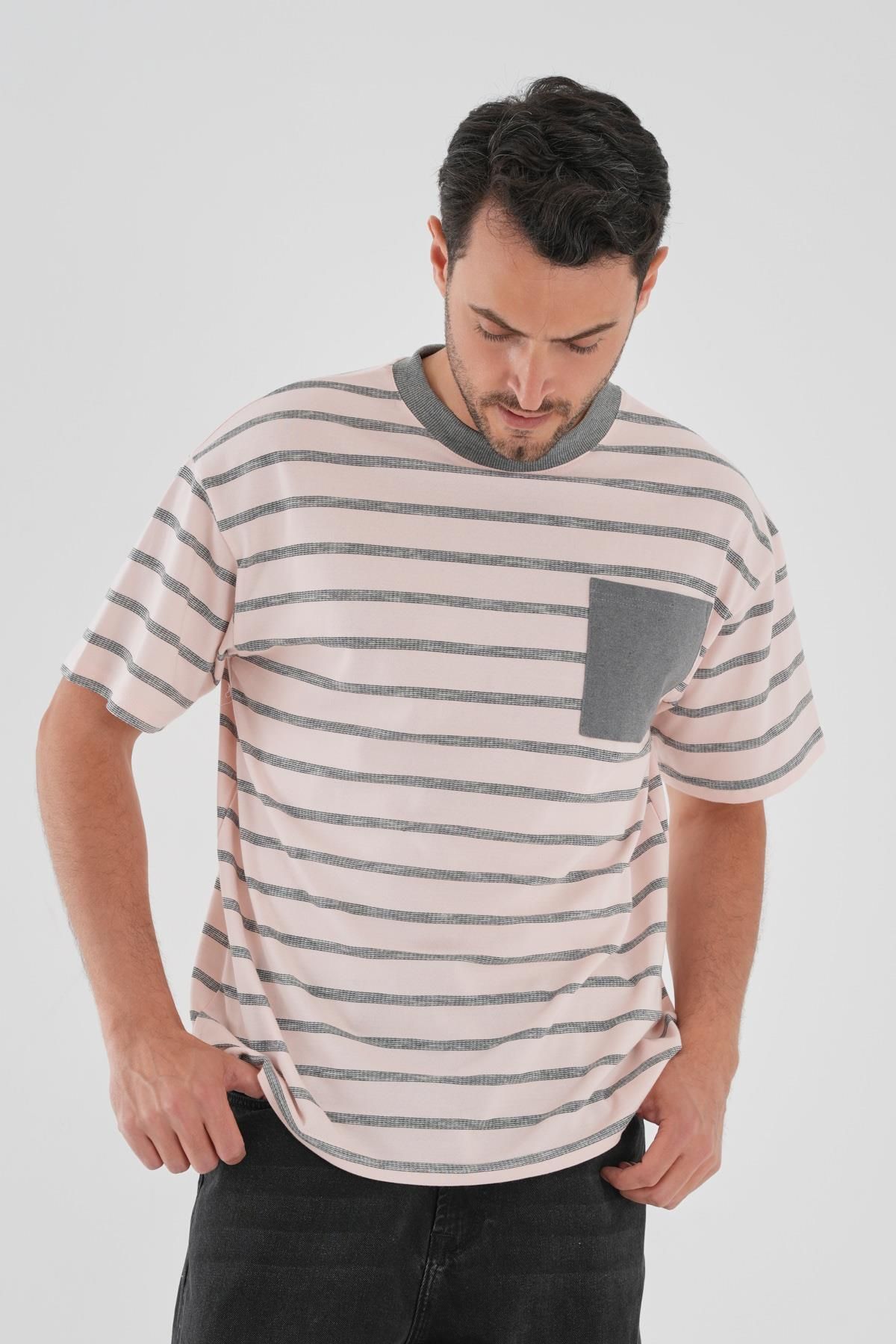ALEXANDERGARDI Cep Detaylı Çizgili T-shirt