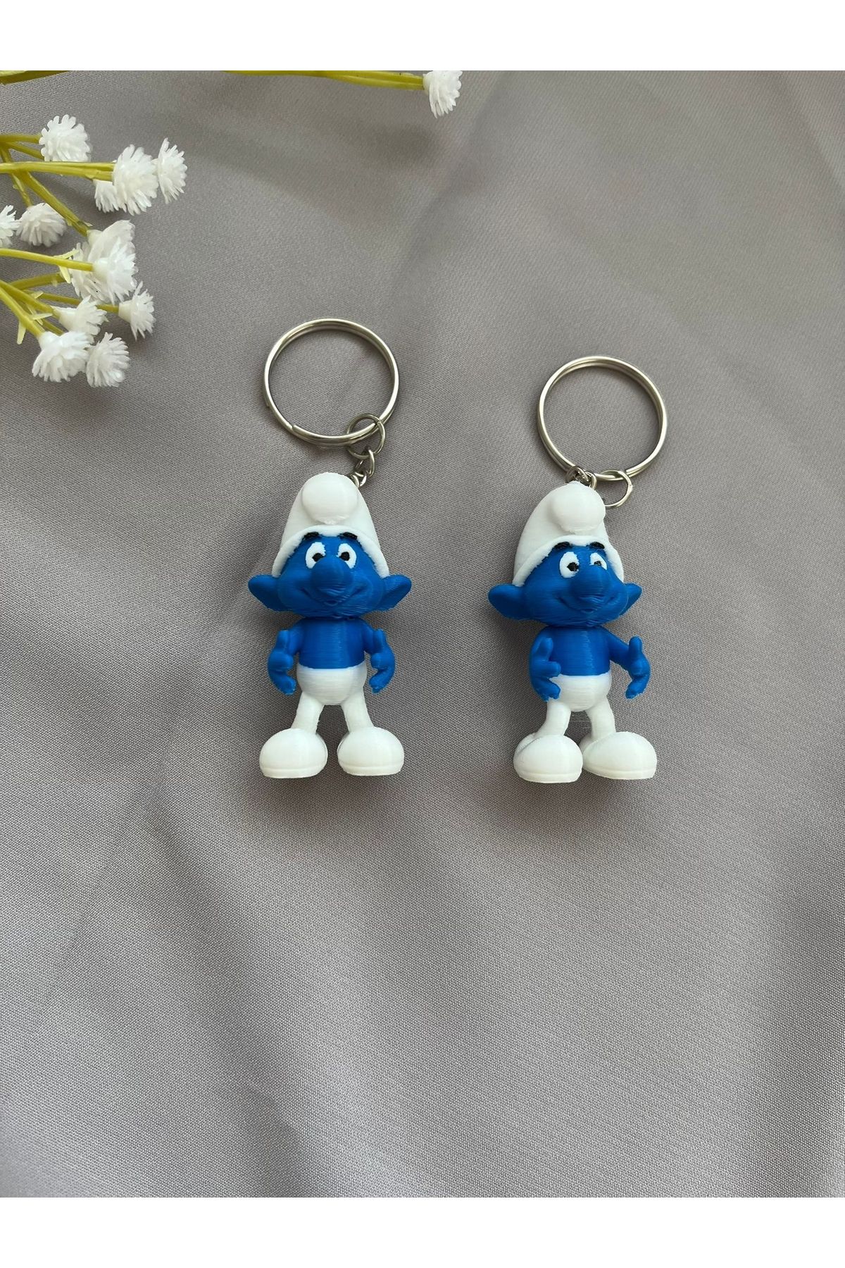 SALES GROUP Nostalji Şirinler Sevimli Figür Anahtarlık – 2’li Set