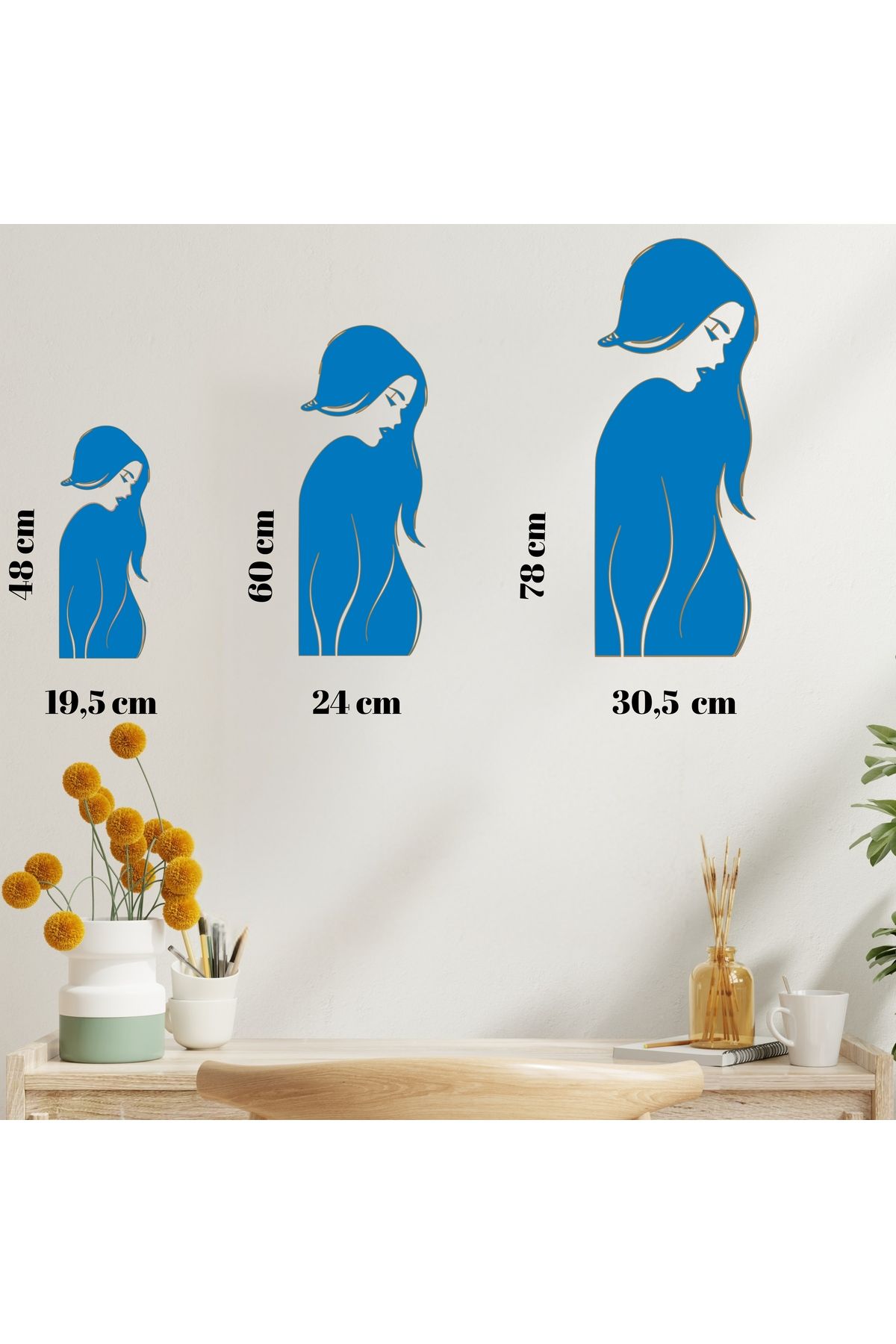 Grand Fine Art Tek Parça Renkli MDF Tablo Kadın