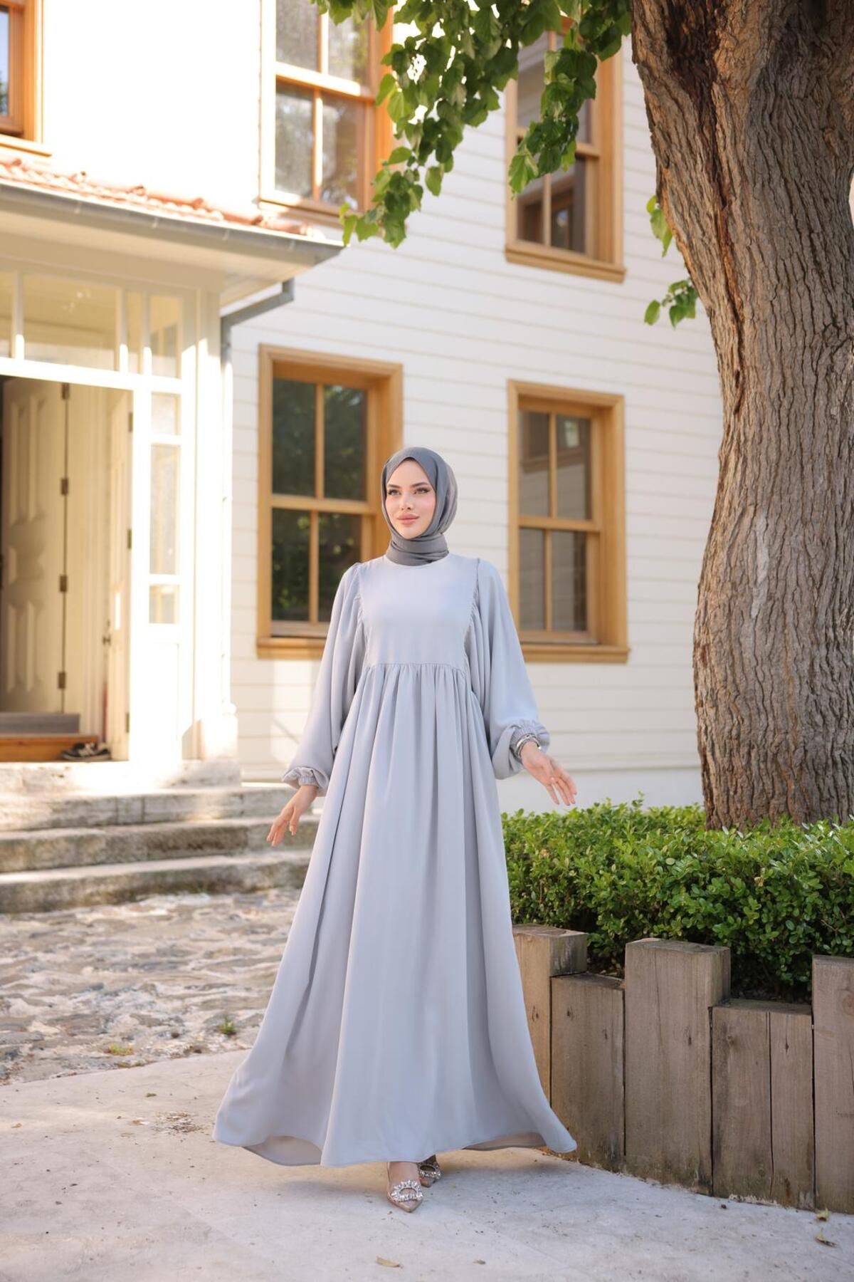 Nissra Ankanoor Balon Kollu Oversize Elbise Anka255096
