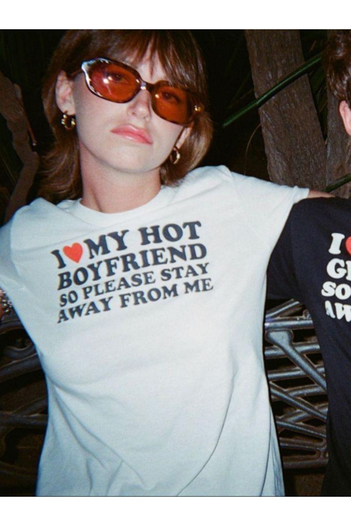 DEEFWEAR DREICH I LOVE MY BOYFRIEND/ GIRLFRIEND BASKILI BEYAZ TSHIRT