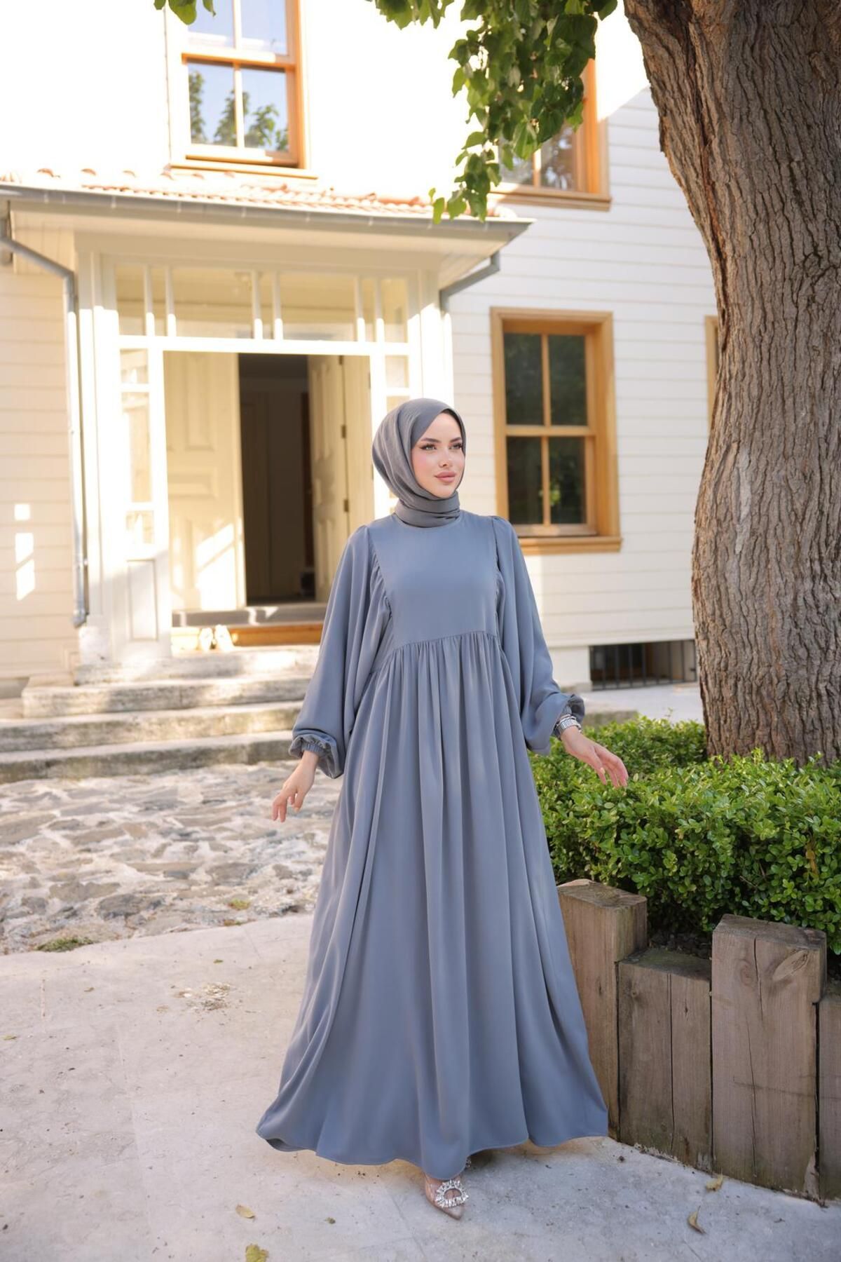 Nissra Ankanoor Balon Kollu Oversize Elbise Anka255096