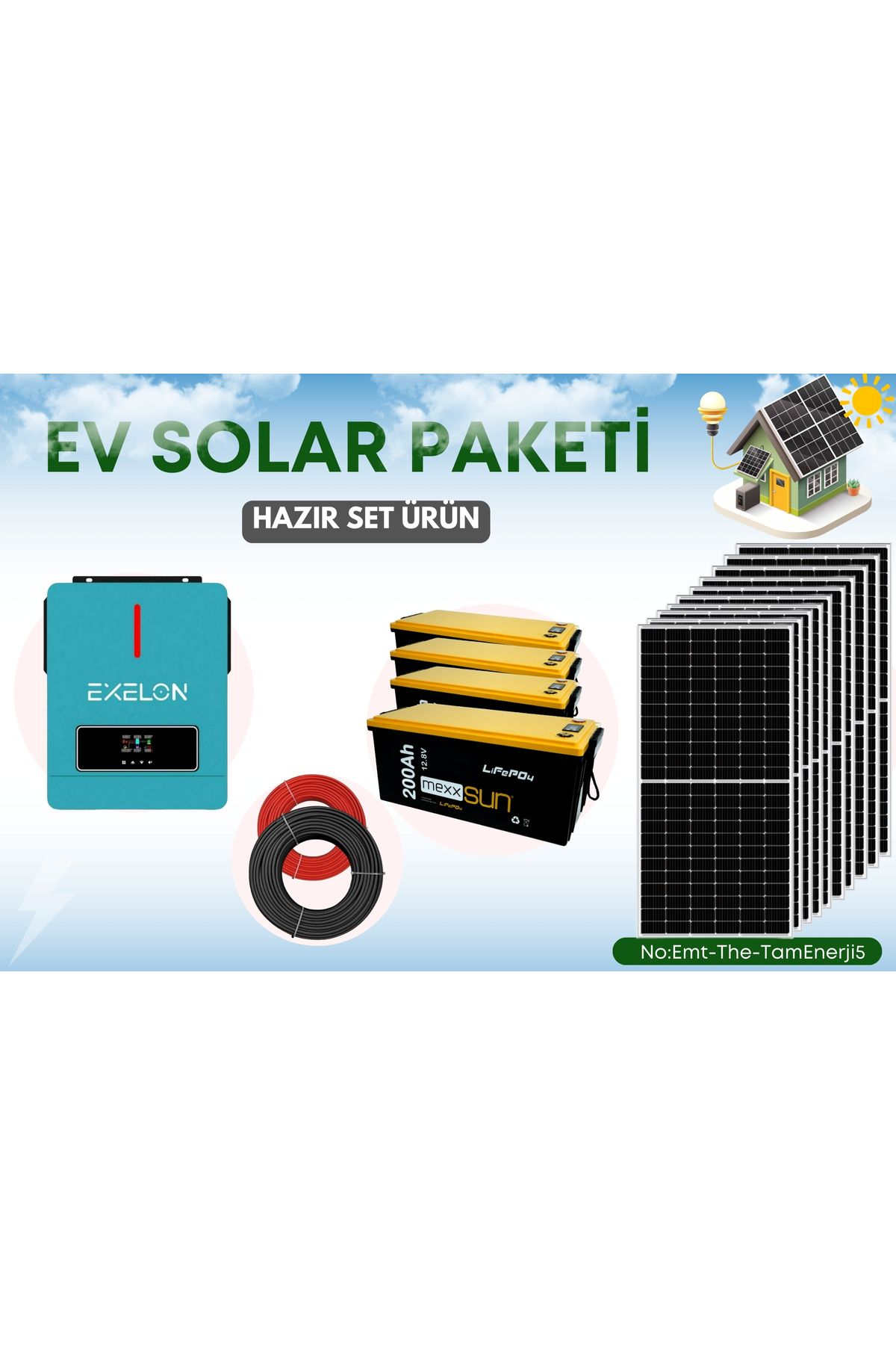 TNL SOLAR GÜNEŞ ENERJİSİ HAZIR SİSTEM TÜM EV İHTİYAÇLARI İÇİN