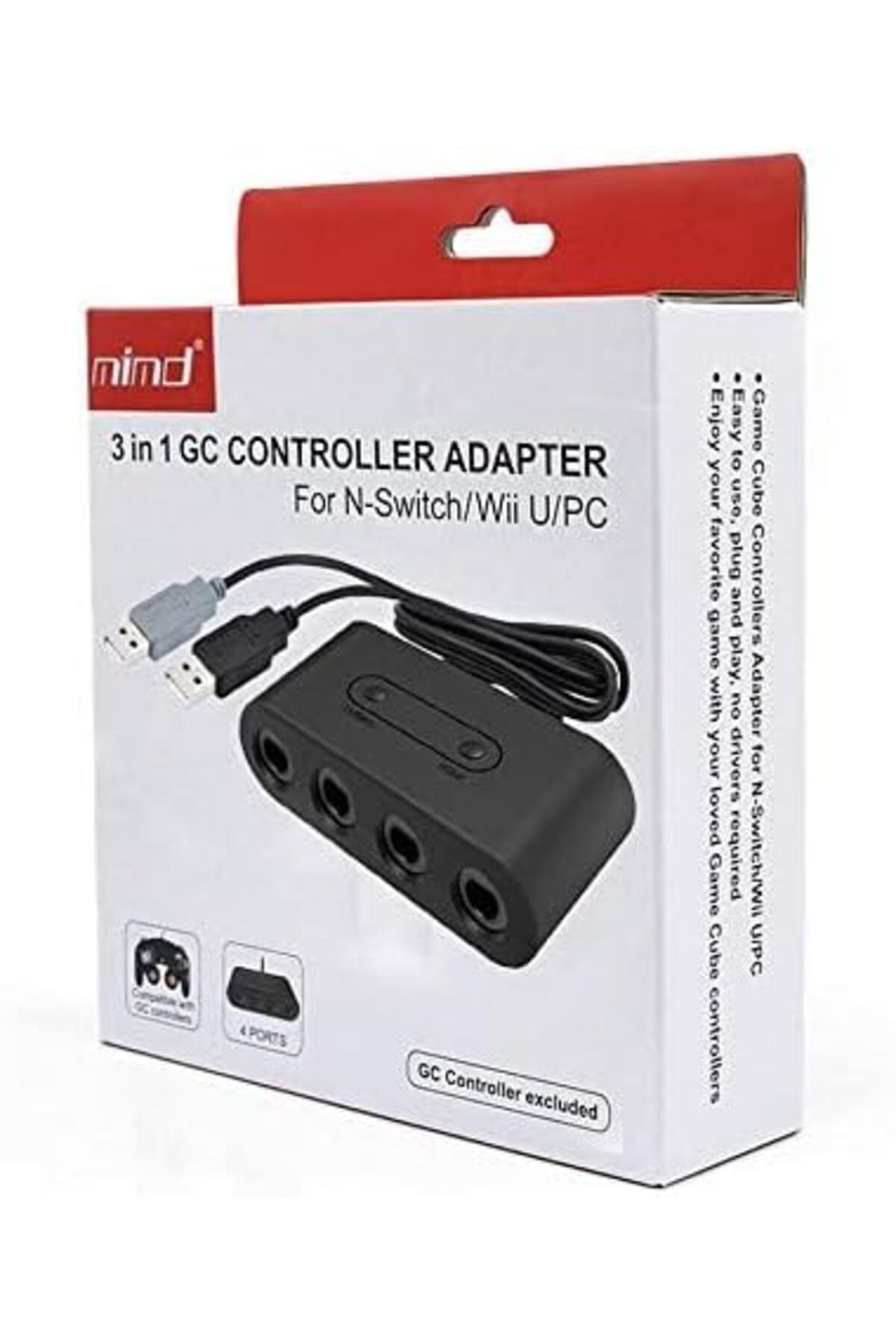 X LOT-For Nintendo Switch GameCube New Turbo 4 Port GC Gamecube NGC Controller Adapter Converter for Ninte 4
