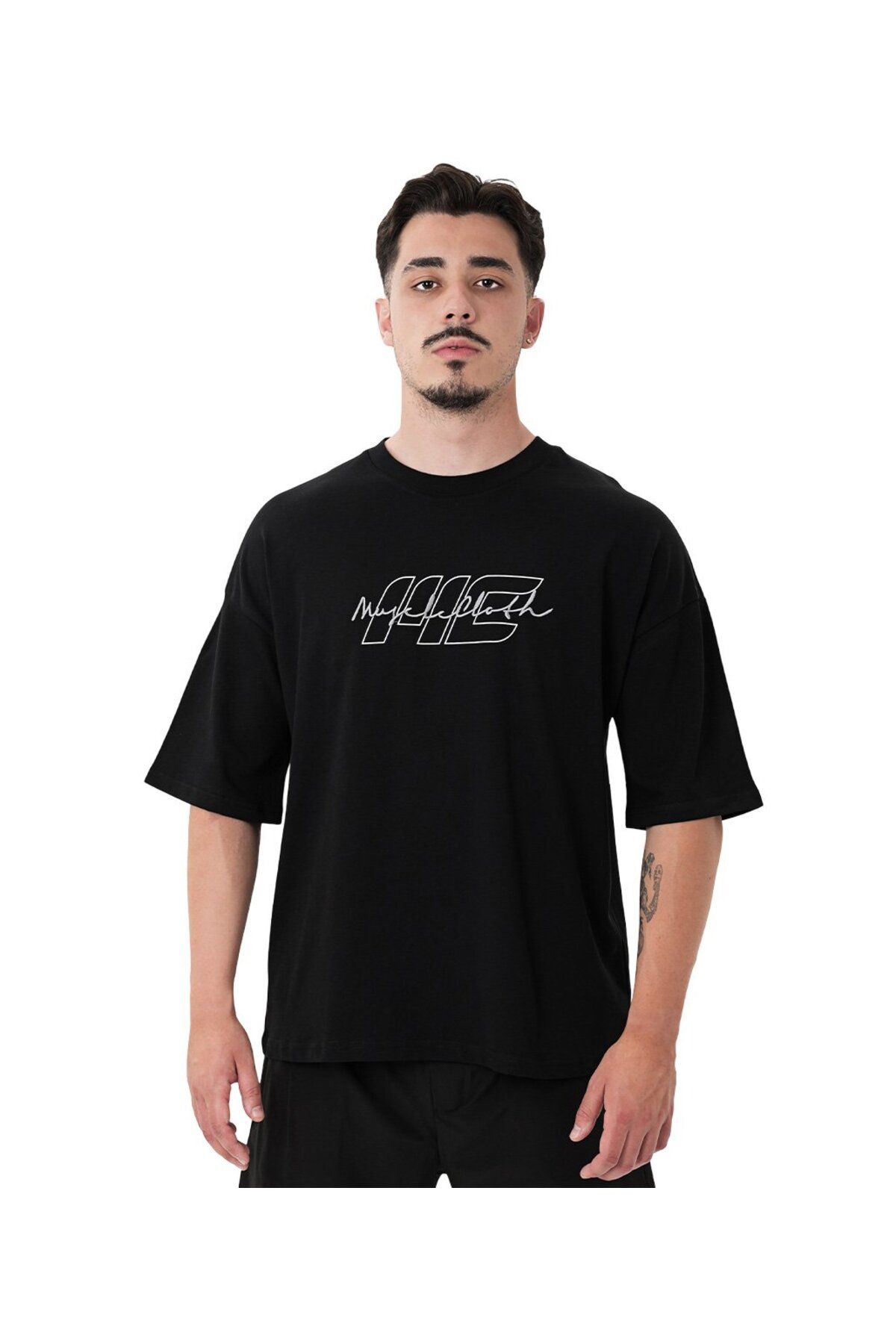 MUSCLECLOTH Icon Heavyweight Oversize T-Shirt Siyah