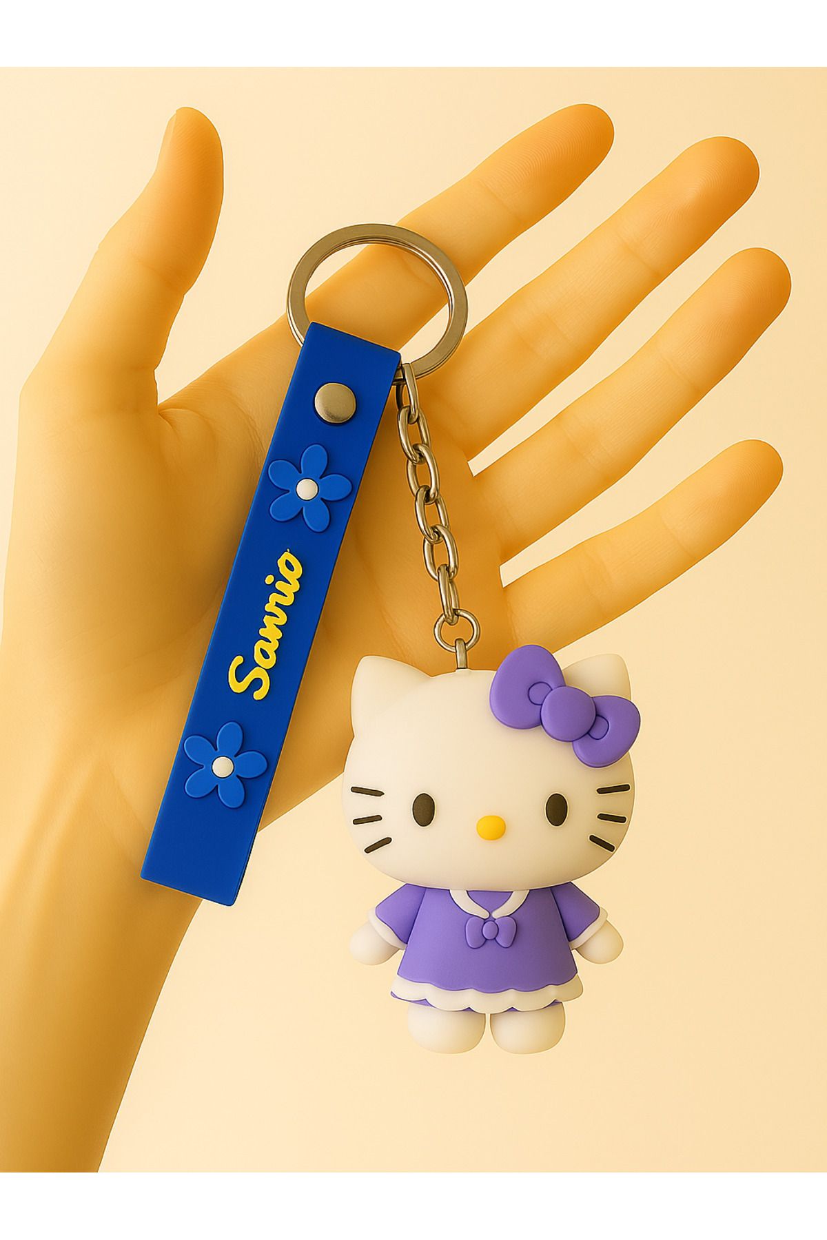 TAYEM Hello Kitty Anahtarlık, Silikonlu 3d Anahtarlık Ve Çanta Aksesuarı