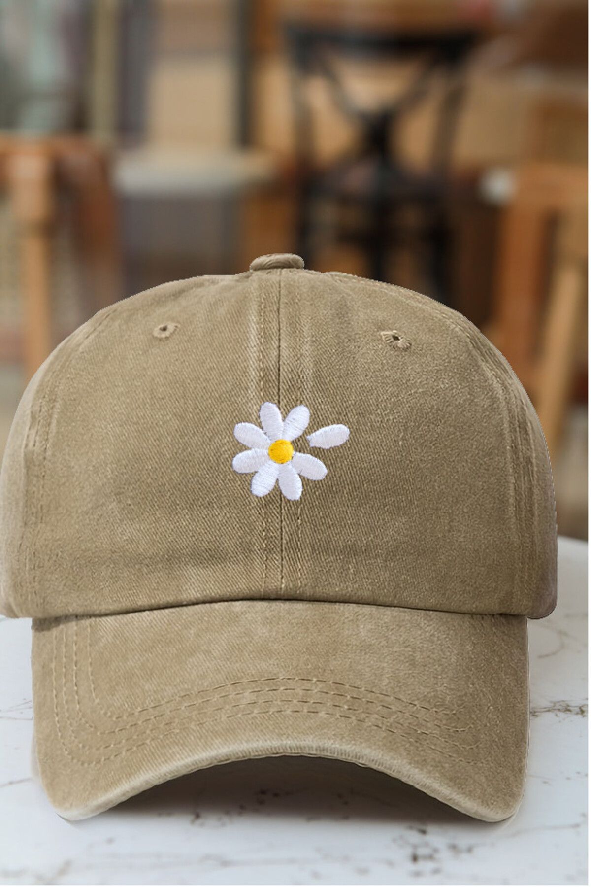 CAP BROS SEVİYOR SEVMİYOR PAPATYA NAKIŞLI ESKİTME KEP ŞAPKA