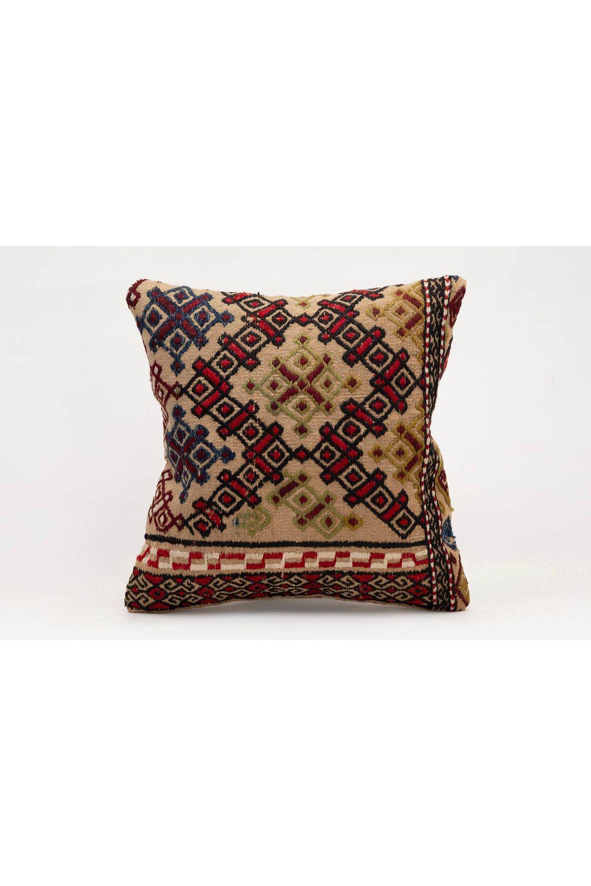 Kilim Whole Sale El Yapımı Kilim'den Yapılmış Vintage Kırlent Kılıfı, Yün, 40x40 Cm