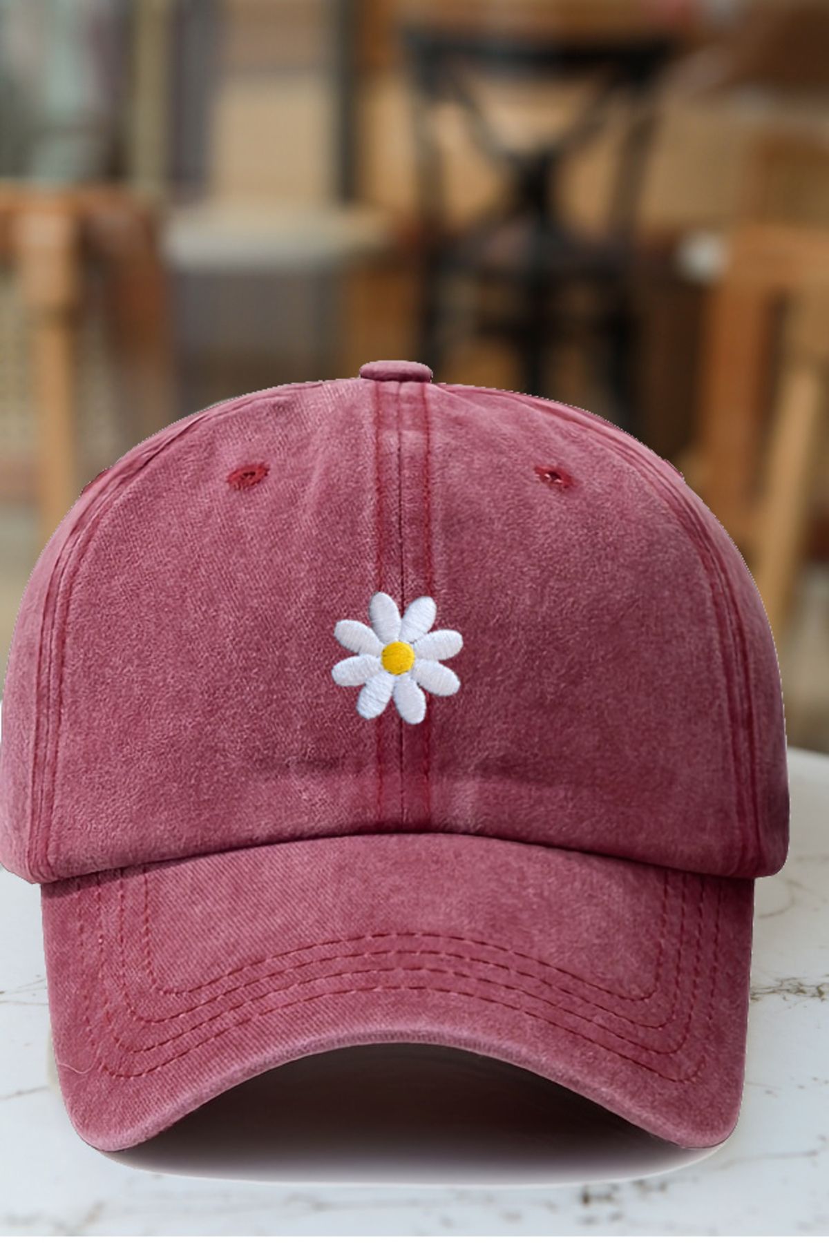 CAP BROS PAPATYA NAKIŞLI ESKİTME KEP ŞAPKA