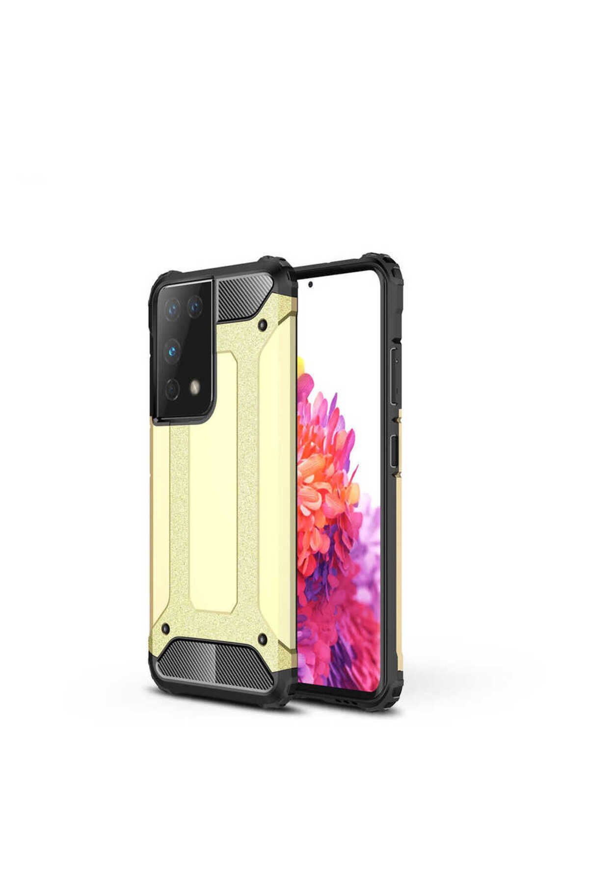 halkhouse Galaxy S21 Ultra Kılıf Zırh Tank Sert Korumalı Silikon Crash Silikon Kapak