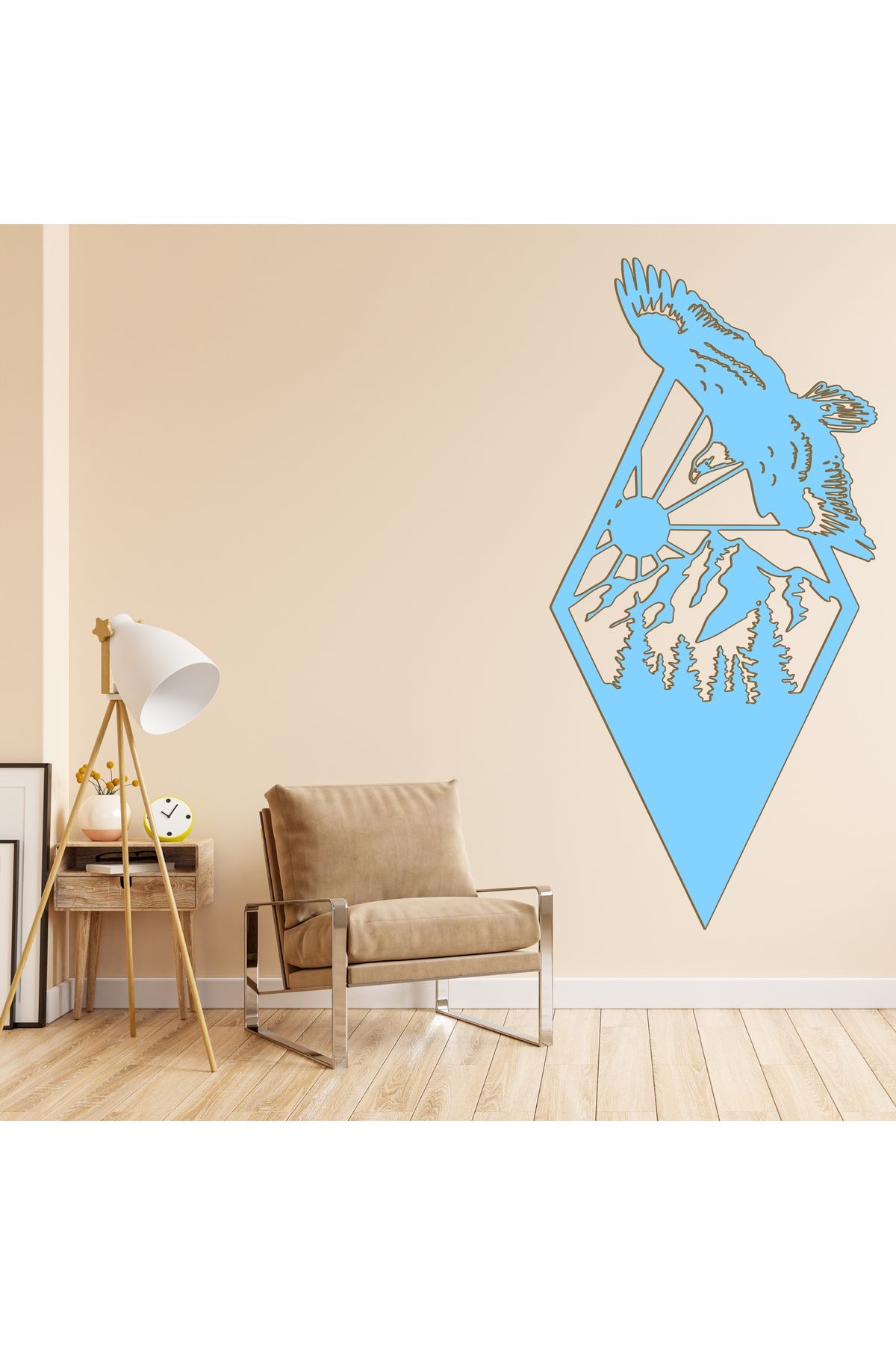 Grand Fine Art Tek Parça Renkli MDF Tablo Kartal ve Doğa