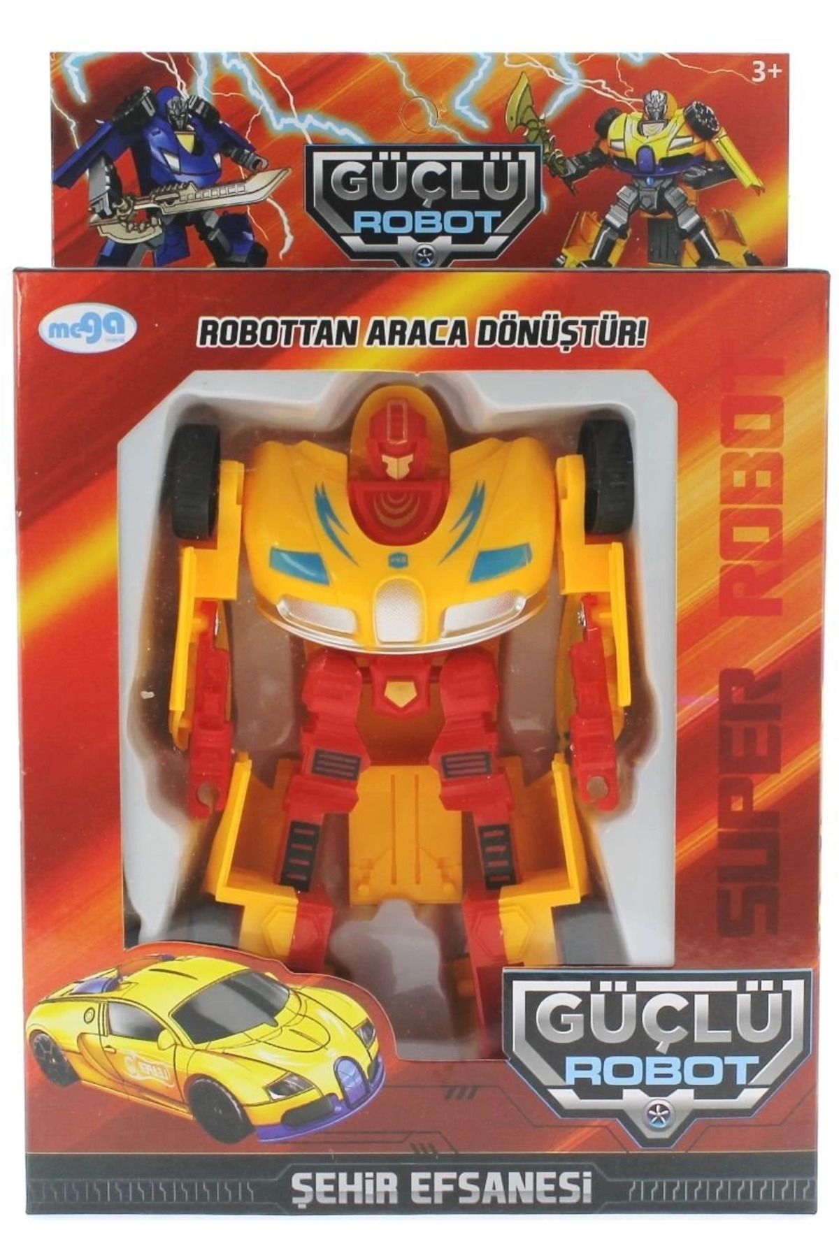MT29 GİYİM Araca Dönüşen Sarı Güçlü Robot