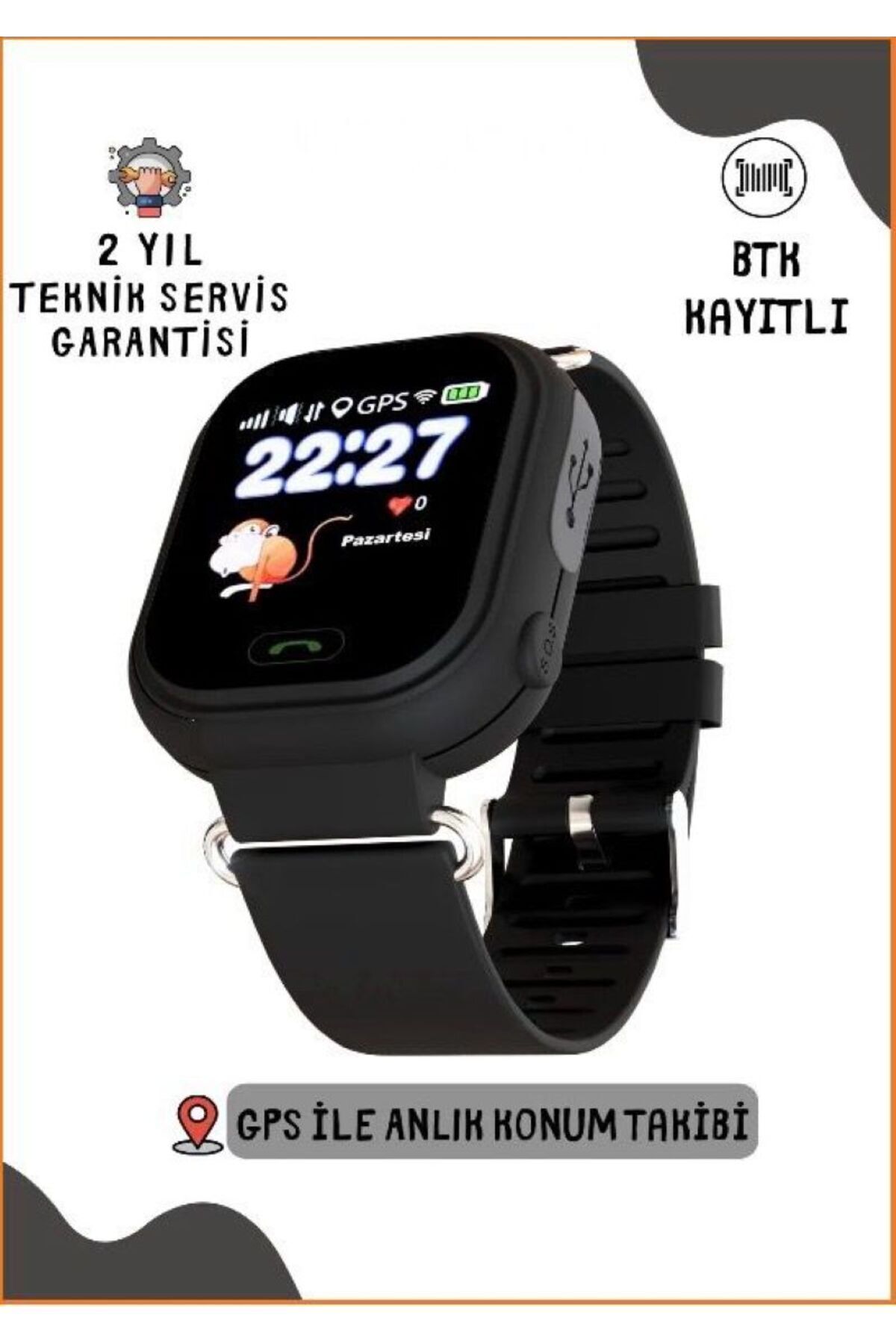 Q28 Sim Kartlı Çocuk Konum Takipli Sim Kart Girişli Gps Konum Ve Sos Özellikli Akıllı Çocuk Saati