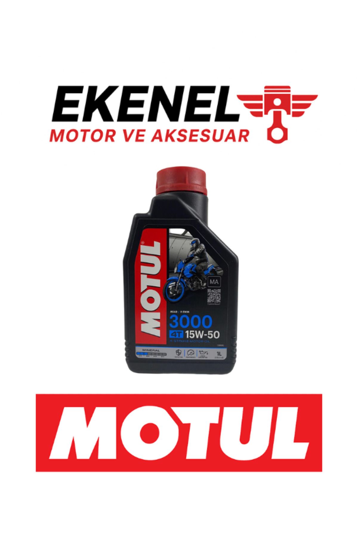 Motul 3000 15W-50 4T Mineral Motosiklet Yağı 1 Litre | Günlük Kullanım İçin Uygun