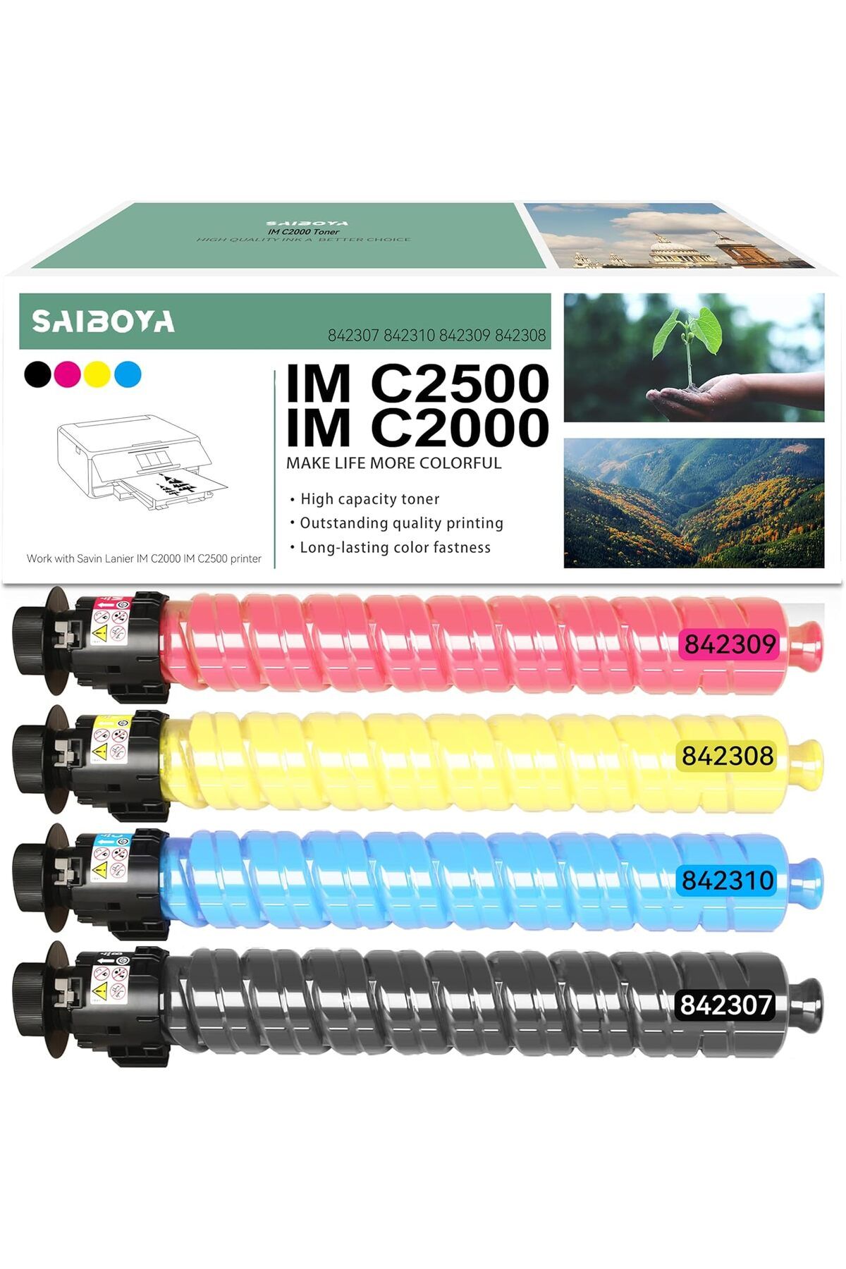 Ricoh IM C2000 IM C2500 IMC2000 IMC2500 Ricoh Lanier IM C2000 IM C2500 (Black Cyan Magenta Yellow,4 Pack)