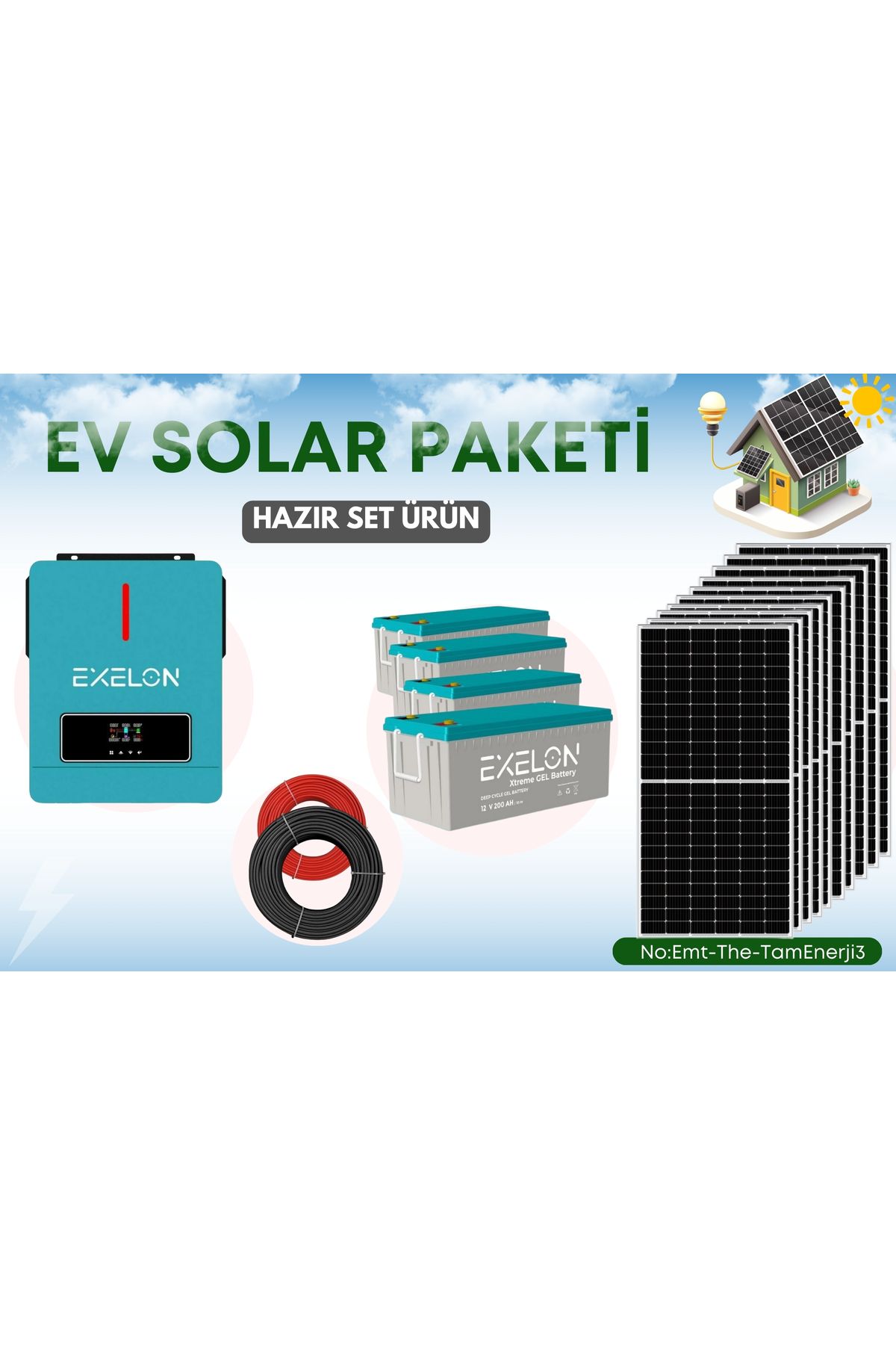 TNL KARAVAN PAKETİ GÜNLÜK KULLANIM İÇİN 9.6kW GÜÇ ÜRETİMİ 6.2kW invertör