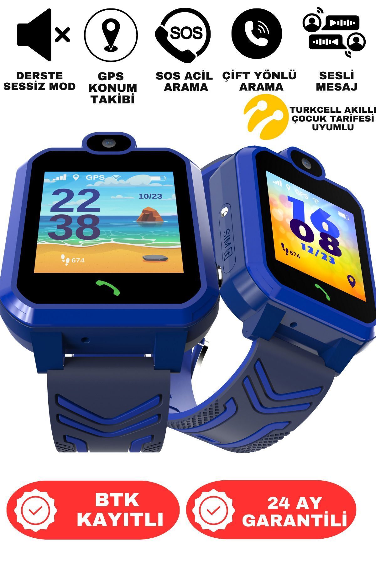 İno20 Akıllı Çocuk Saati Sim Kartlı Ve Gps Konum Özellikli (BTK KAYITLI-YERLİ ÜRETİM)