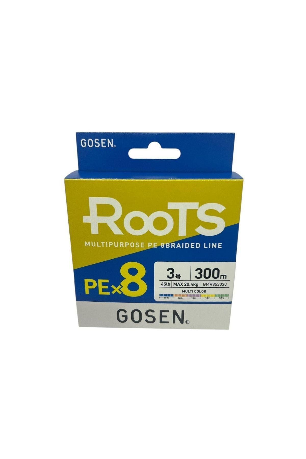 AVBURADA Gosen X8 Roots PE 8 Örgü Spin İp Misina 3.0 300mt Multi Color 0,312 mm