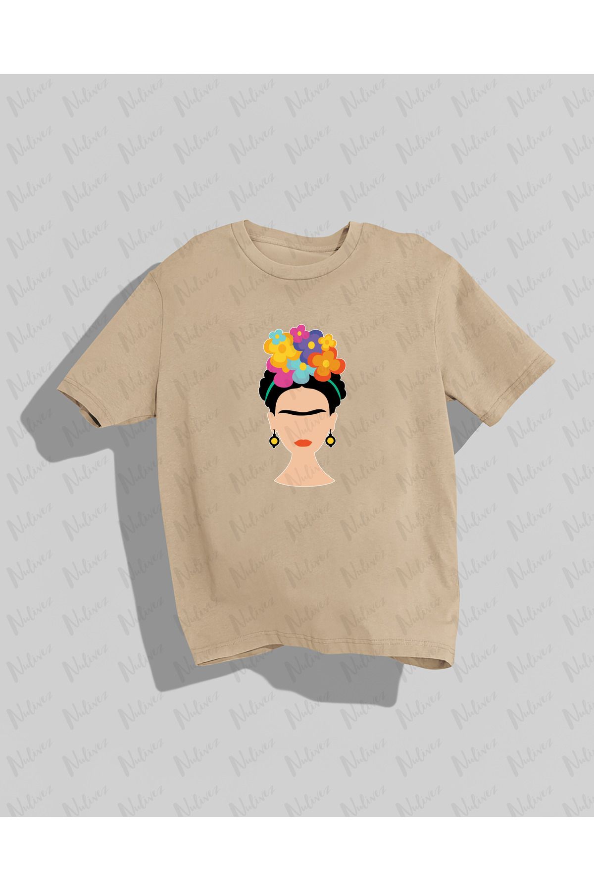 Nulivez Baskılı Yüksek Kalite Kompakt Oversize Kadın T-Shirt