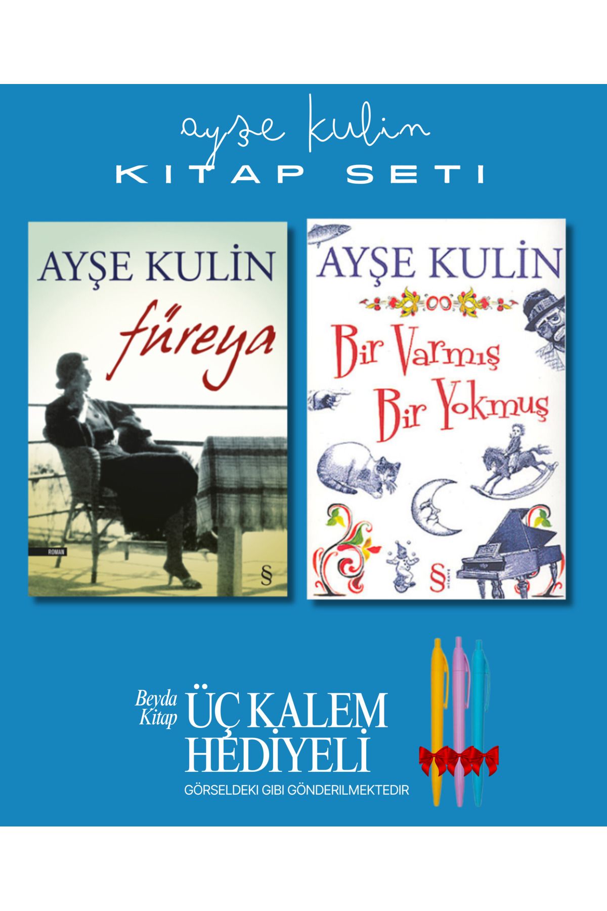 Everest Yayınları Füreya - Bir Varmış Bir Yokmuş - Ayşe Kulin - Kitap Seti - Üç Kalem Hediyeli