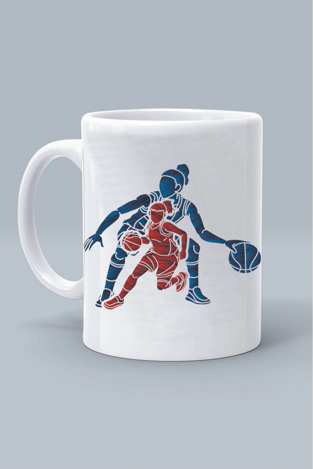 Olympus plus BASKETBOL SPOR BASKETBOLCU KIZ TASARIM BASKILI BEYAZ KLASİK KUPA BARDAK