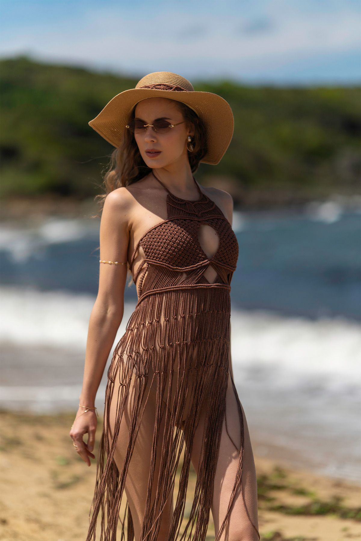 MODA Makrome Plaj Elbisesi & Pareo & El Örmesi Plaj Giysisi (Eclipse)