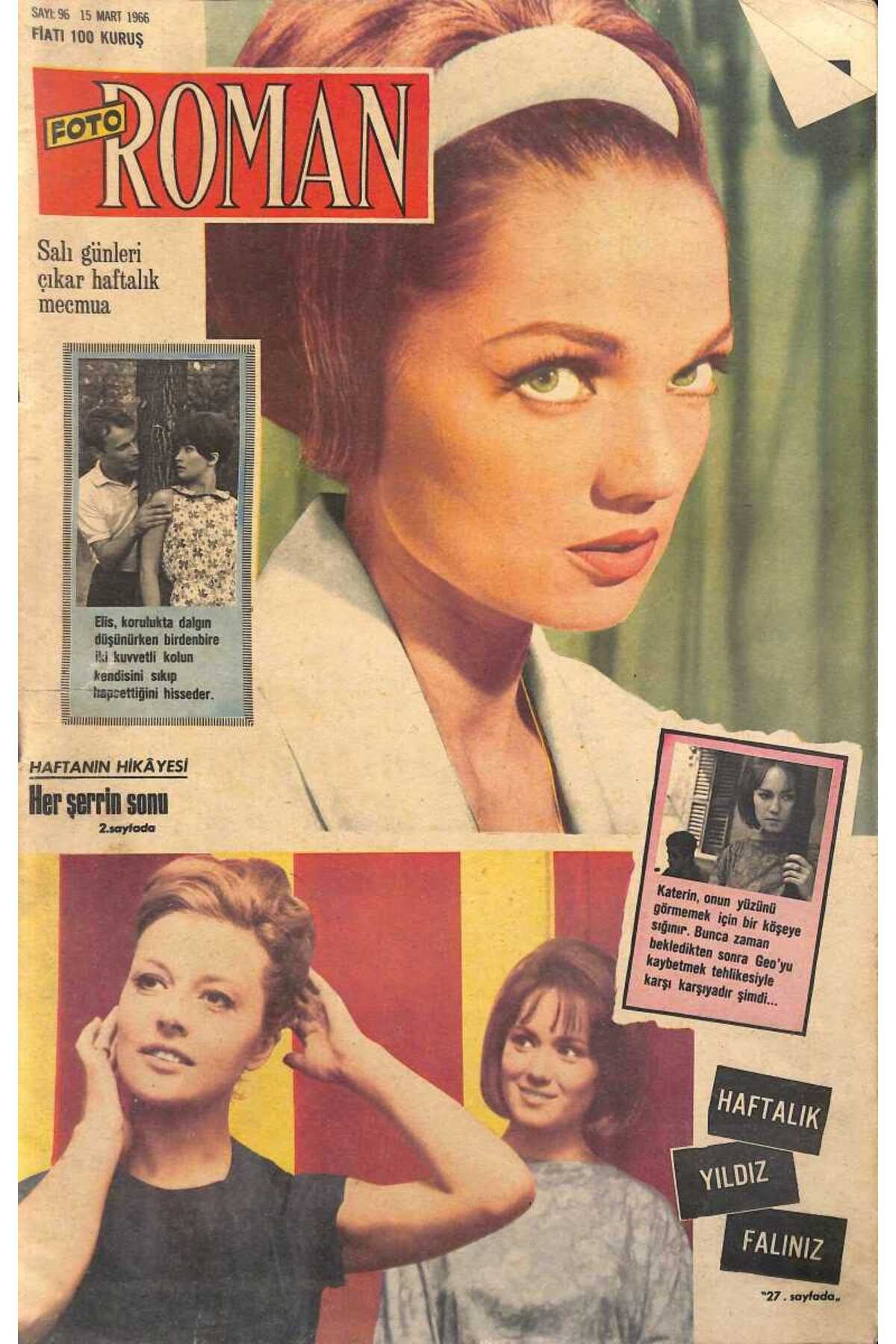 Gökçe Koleksiyon Fotoroman Dergisi 15 Mart 1966 Sayı 96 NDR93352