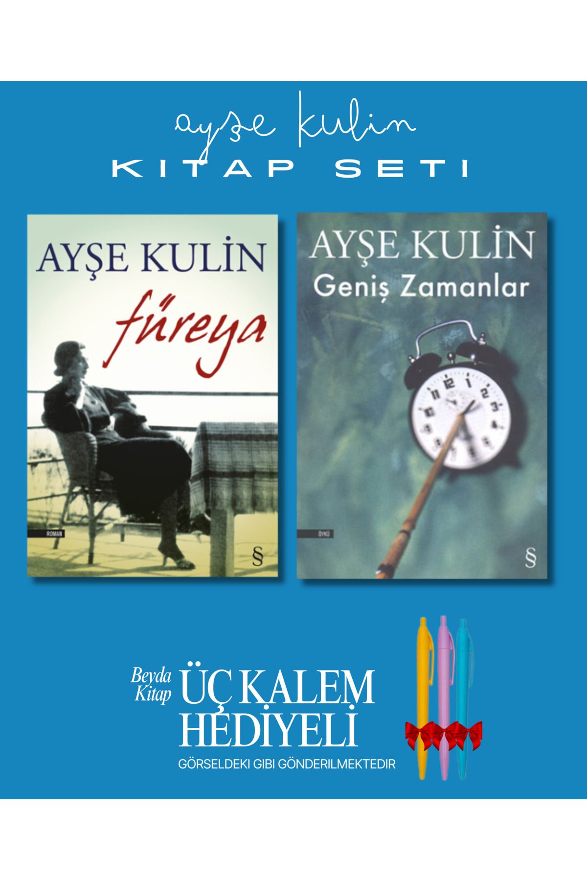 Everest Yayınları Füreya - Geniş Zamanlar - Ayşe Kulin - Kitap Seti - Üç Kalem Hediyeli
