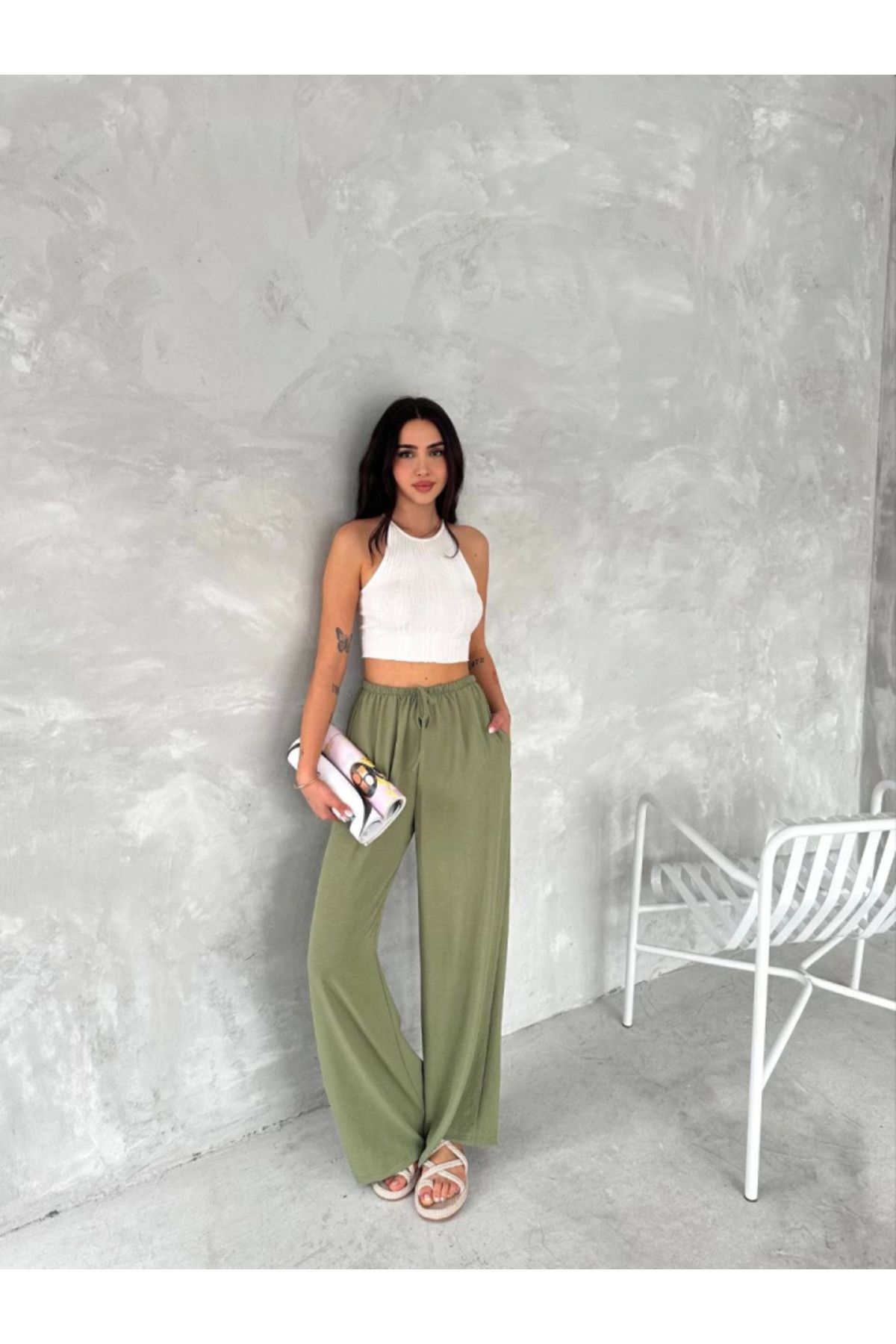 Şair Ayrobin Oversize Pantalon - Mint Yeşili