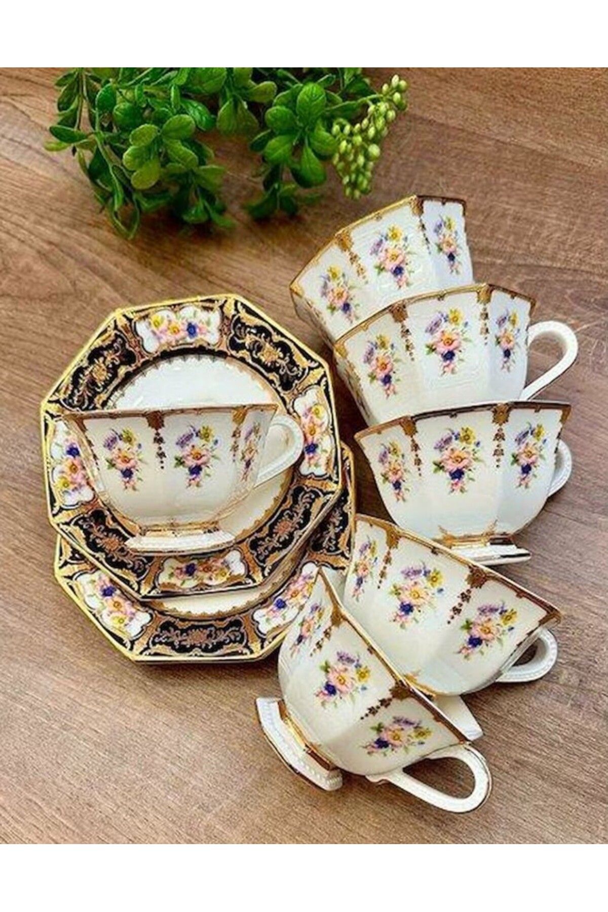 Gürdamar Home Antiq White 6'lı Kahve Fincan Takımı