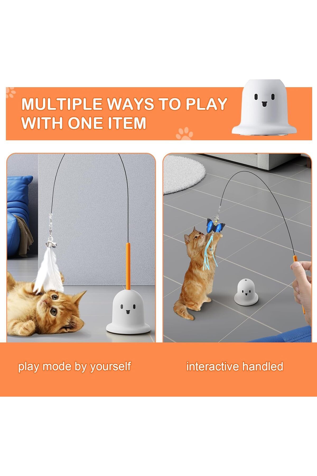 NEXIFY-Interactive Cat Toy, Cat Wand Toy with Suction Cup 2.0 Detachable Different Feathers, Automatic Adul 7
