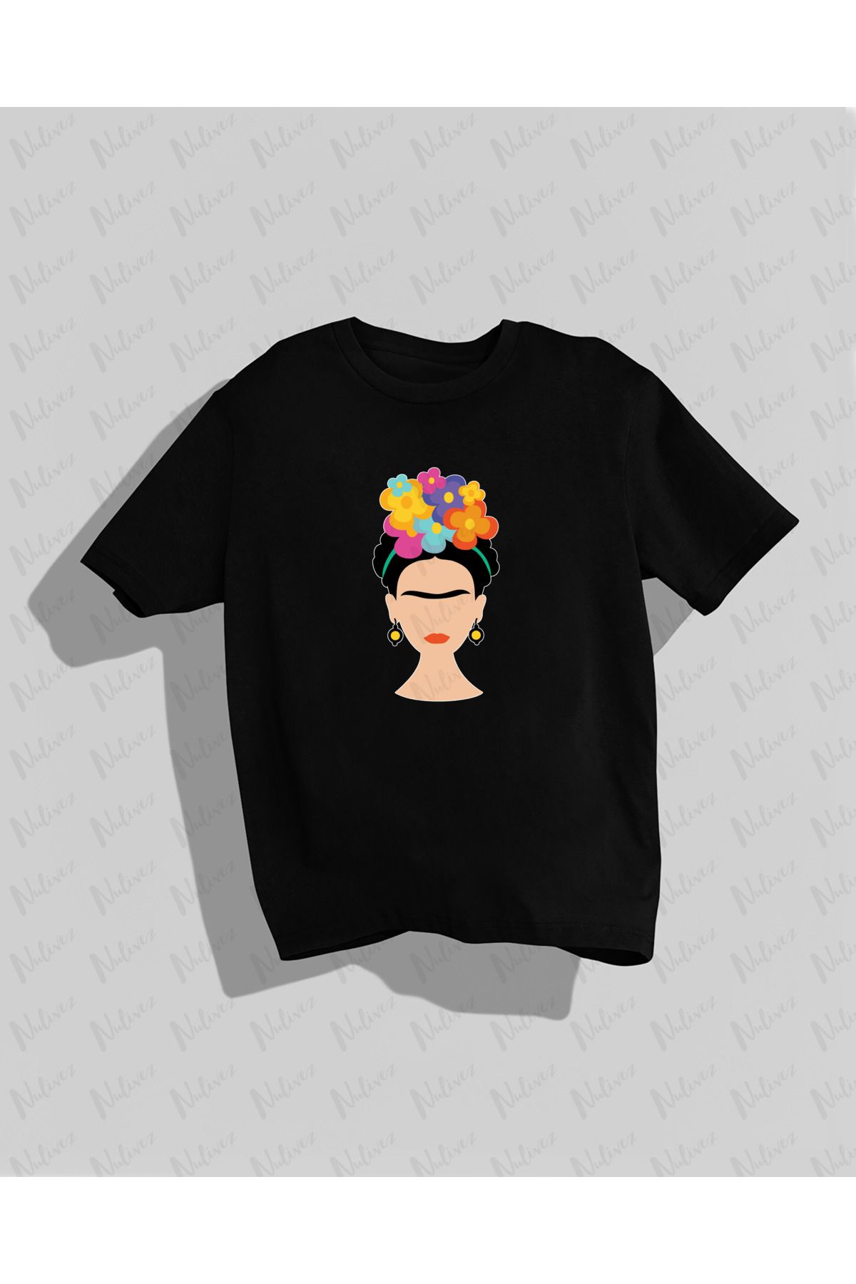 Nulivez Baskılı Yüksek Kalite Kompakt Oversize Kadın T-Shirt