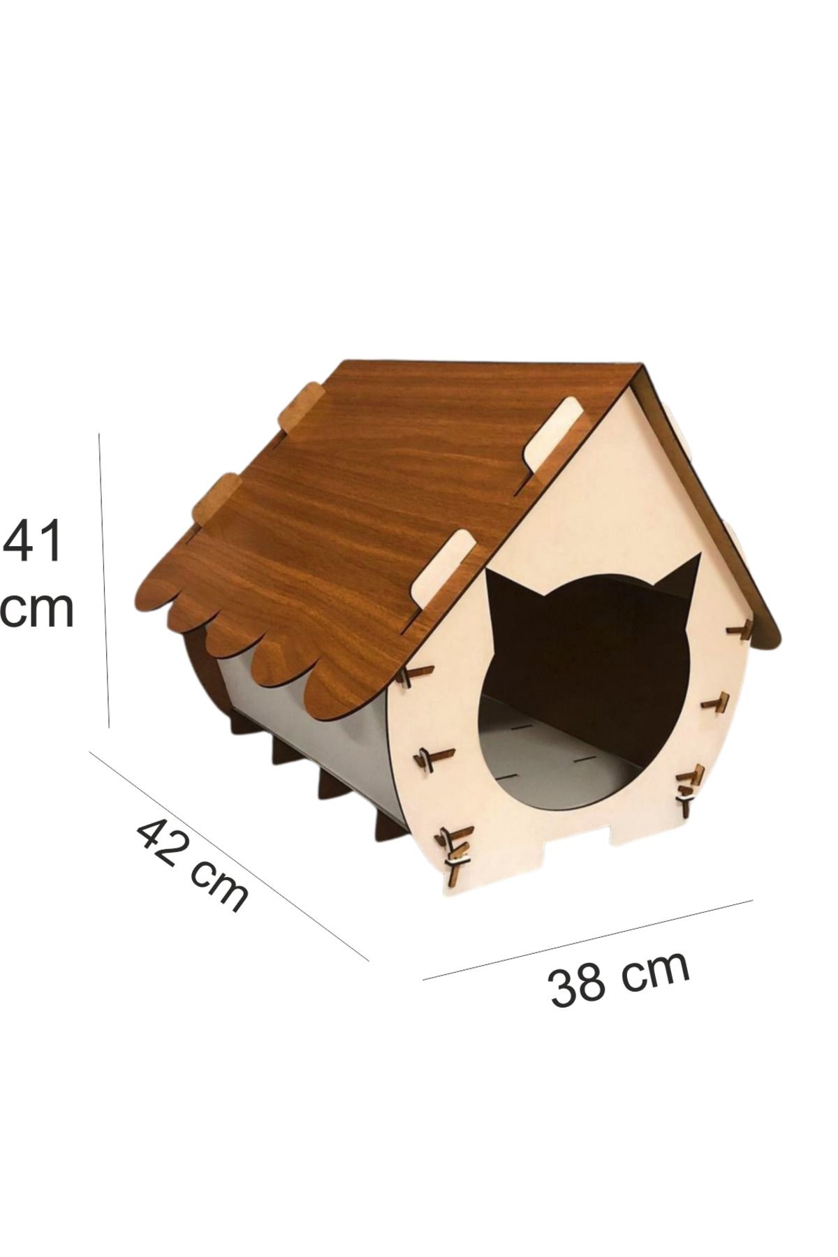 MagBoxx Mag Box kedi şeklinde kapıya sahip, çatılı, mdf kedi evi