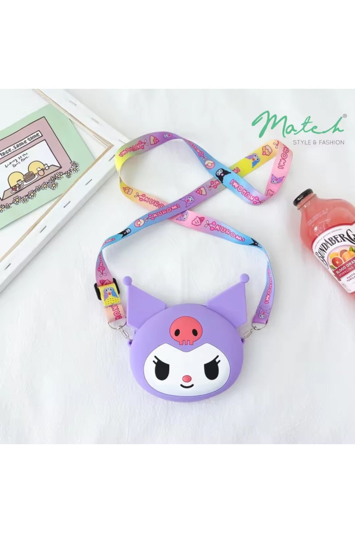 synshop Kuromi Kuromili Kedi Kulaklı Sanrio Silikon Çanta Cüzdan Kadın Genç Kız Çocuk Bebek