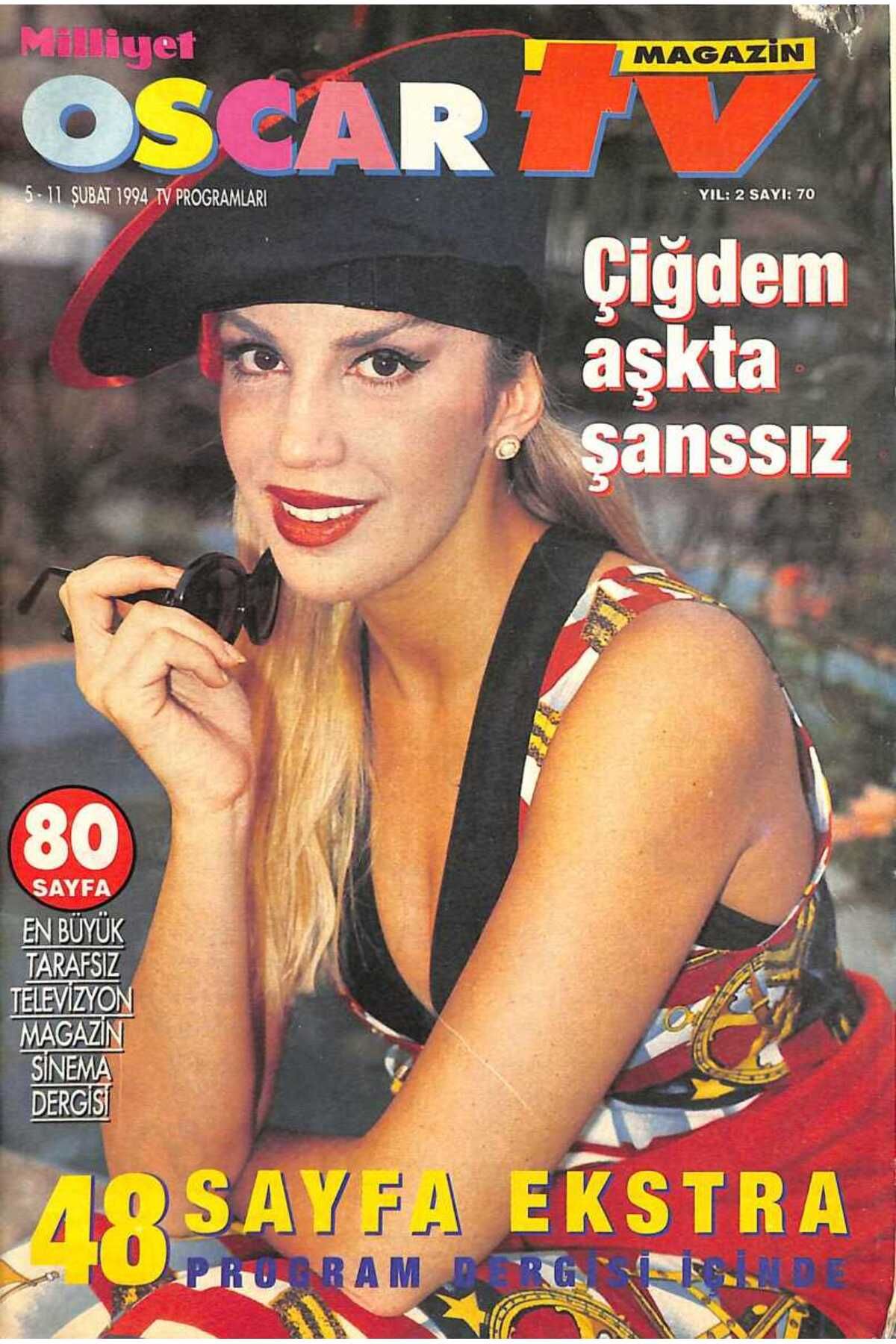 Gökçe Koleksiyon Milliyet Oscar TV Dergisi 5-11 Şubat 1994 Sayı 70 - Neşe Karaböcek Afiş * Tayfunun Hayali NDR8916