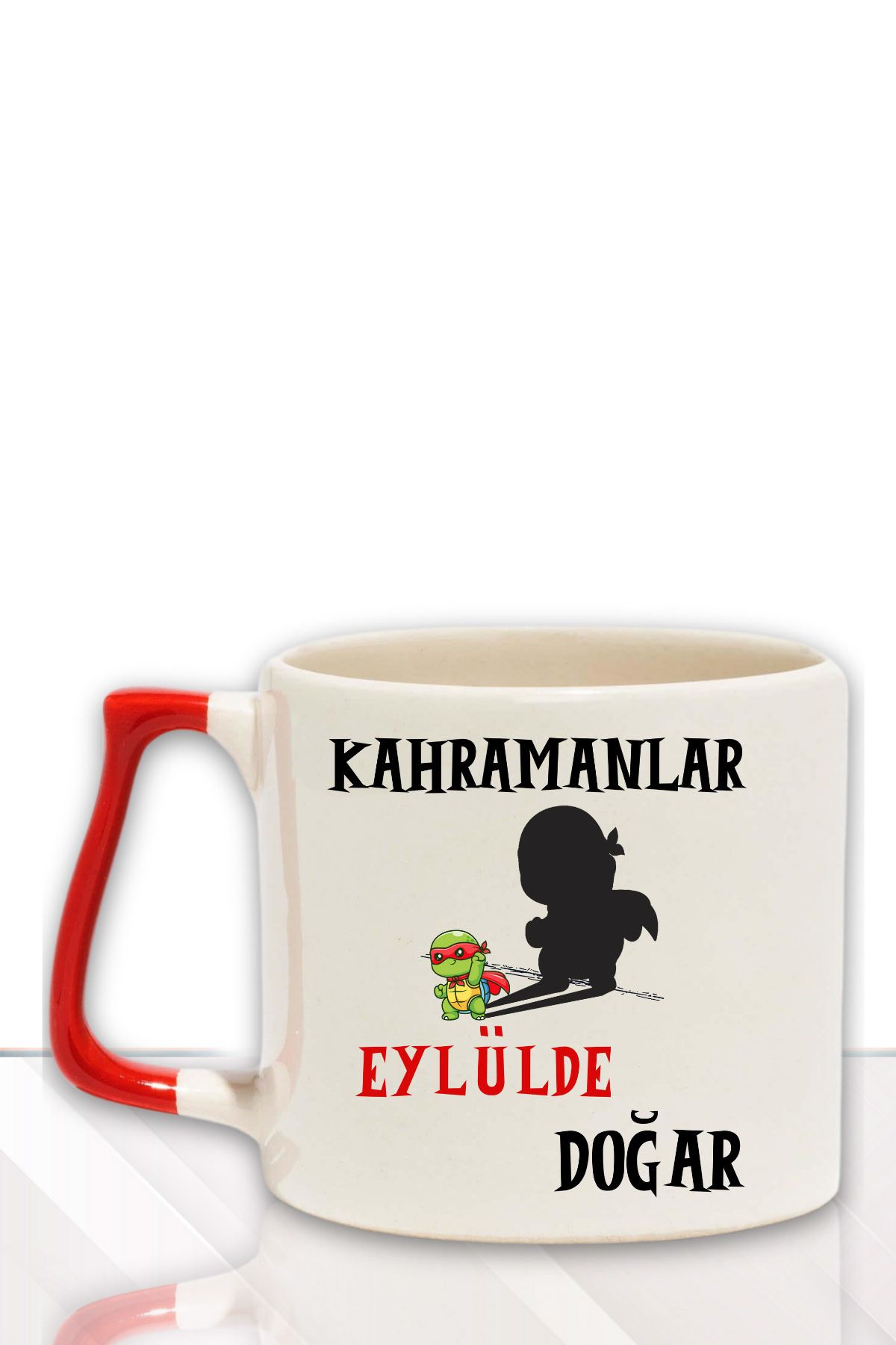 qoeuyl boutique Kahramanlar Bu Ayda Doğar Baskılı Eş Arkadaş Baba Doğum Babalar Gününe Hediyelik Kulplu Kupa Bardak
