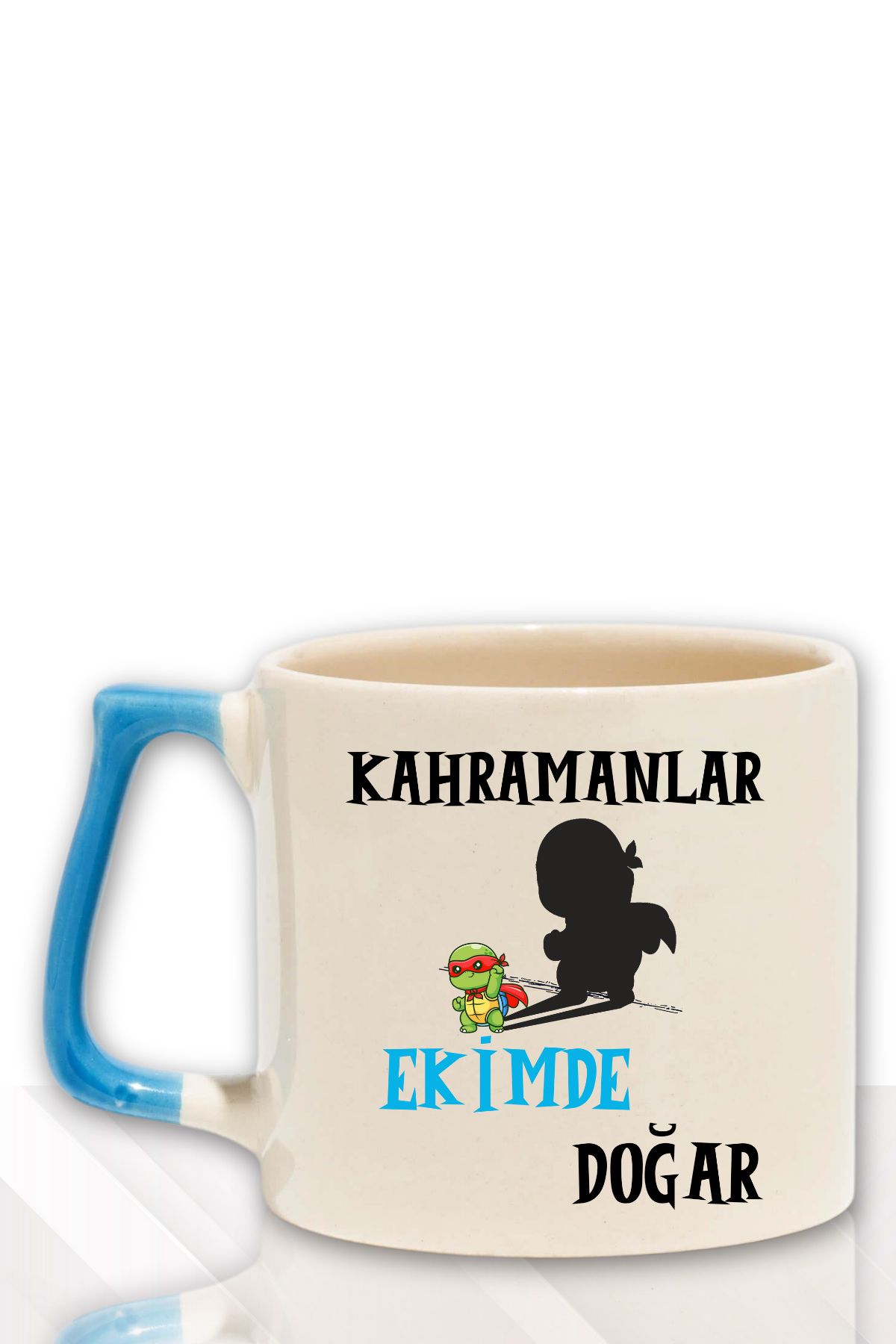 qoeuyl boutique Kahramanlar Bu Ayda Doğar Baskılı Eş Arkadaş Baba Doğum Babalar Gününe Hediyelik Kulplu Kupa Bardak