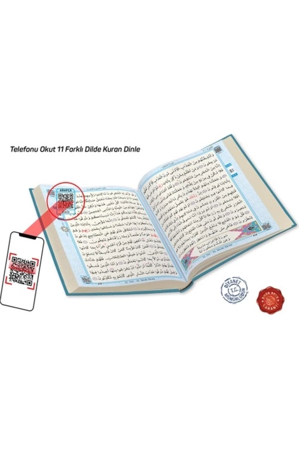 Merve Yayınları Sesli Bilgisayar Hatlı Mavi Renk Kuranı Kerim - Rahle Boy fotoğrafı 3 (önizleme)