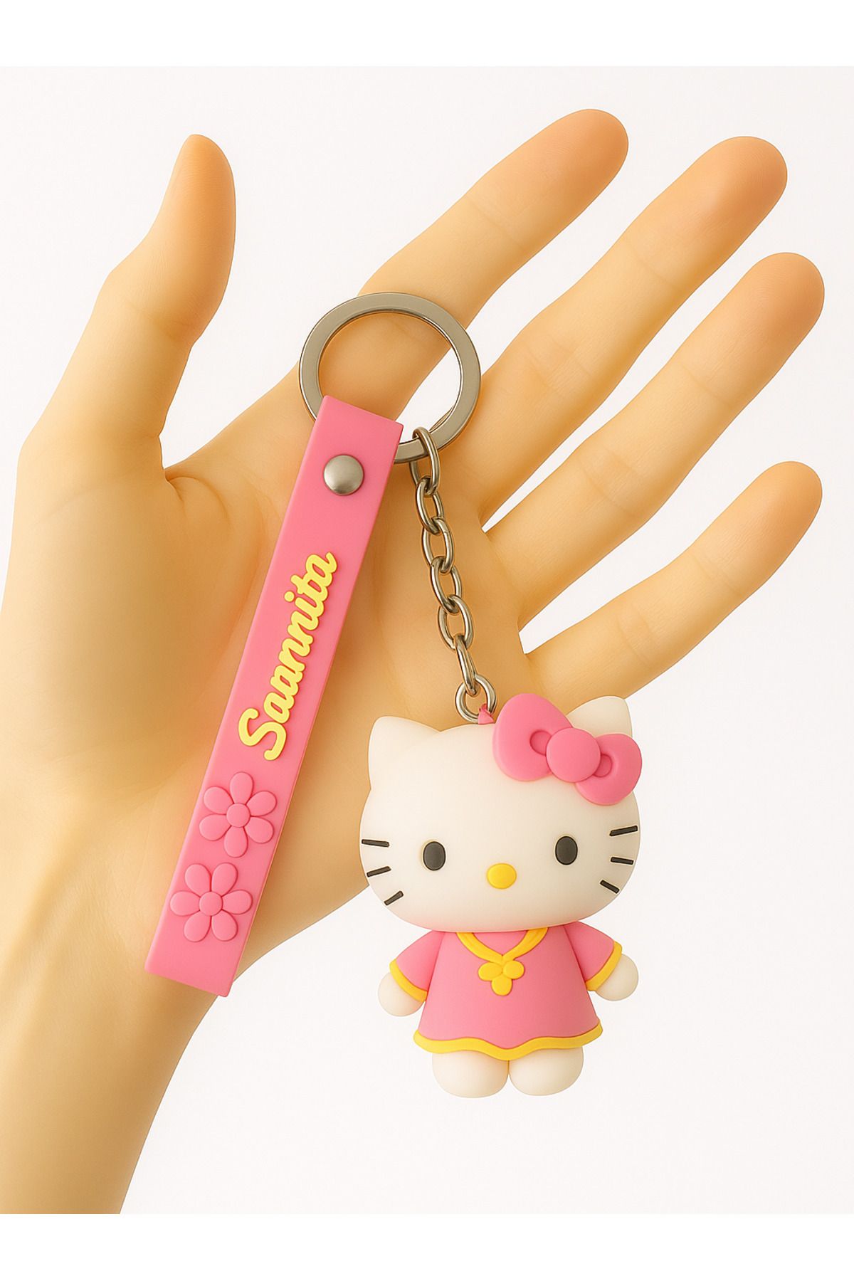 TAYEM Hello Kitty Anahtarlık, Silikonlu 3d Anahtarlık Ve Çanta Aksesuarı