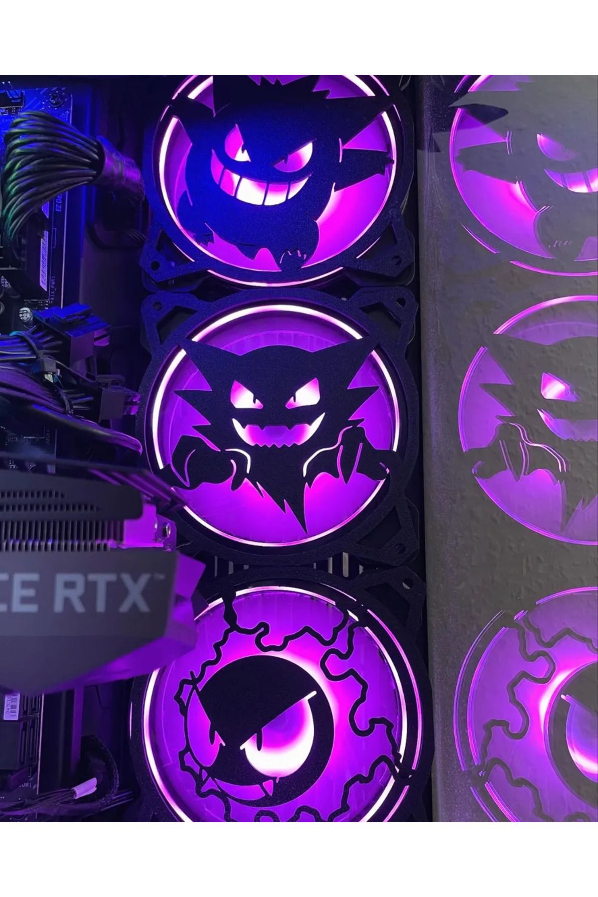 EmAy3d Pokemon Set 120mm Oyun Pc Aksesuarı, Masaüstü Bilgisayar Fan Kapağı