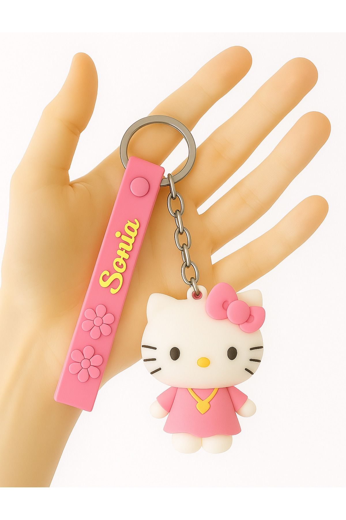 TAYEM Hello Kitty Anahtarlık, Silikonlu 3d Anahtarlık Ve Çanta Aksesuarı