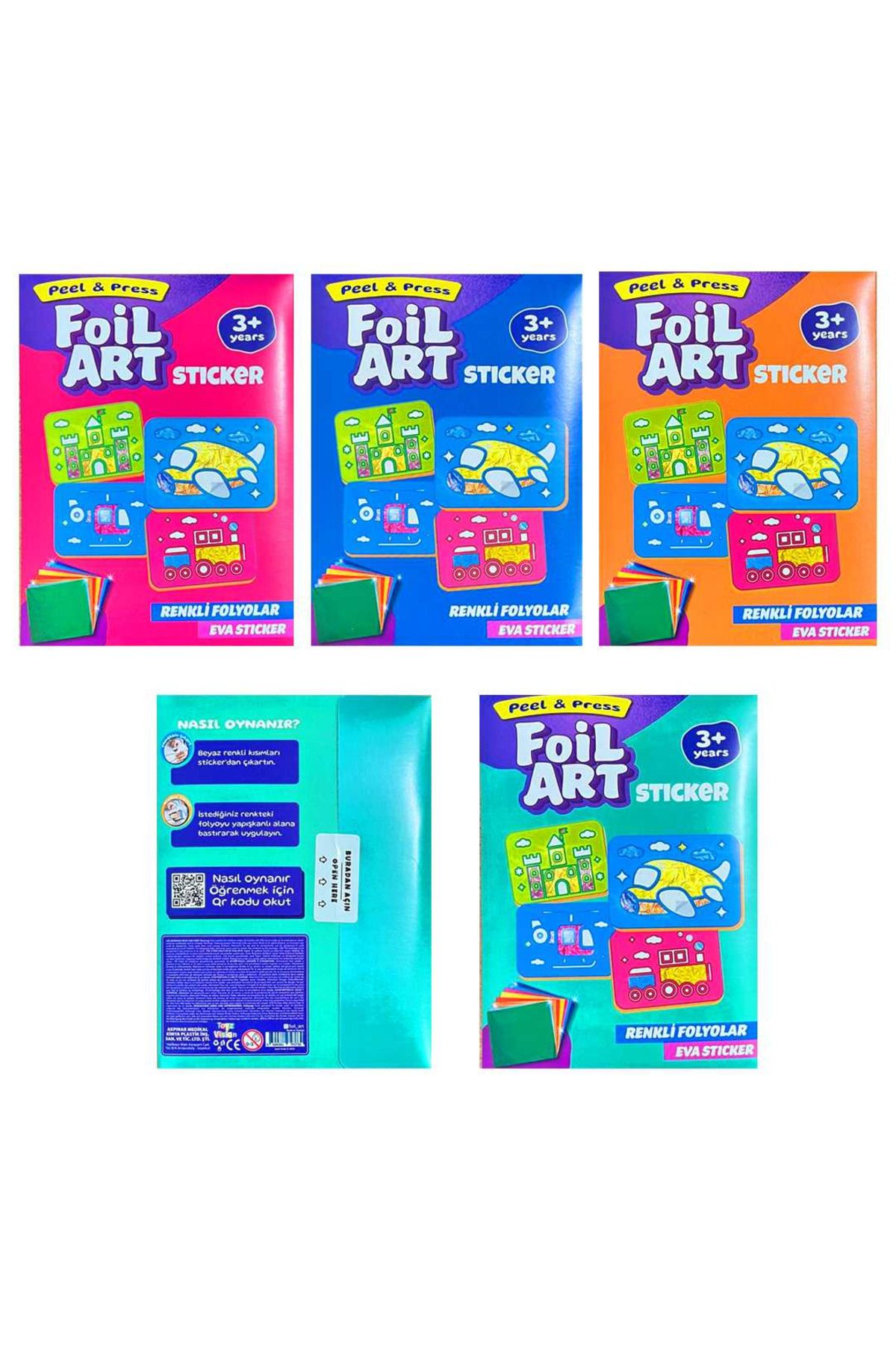 Art Tone FOİL ART PEEL PRESS STİCKER RENKLİ FOLYOLAR METALİZE ÇIKARTMA SANATI 3+ (1 ADET)